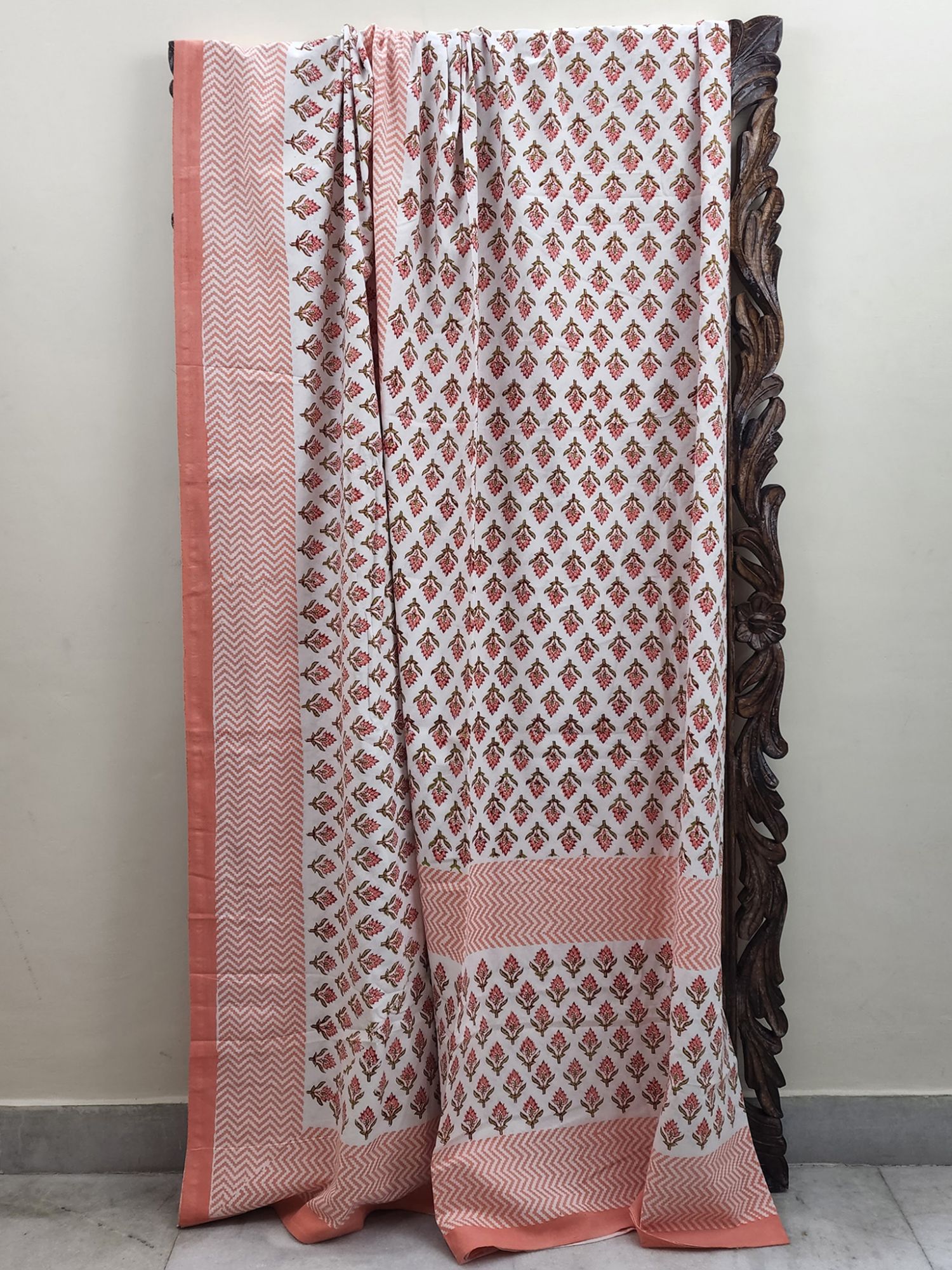 Aabaad Shuravi Pure Cotton hand block Printed Super Kingsize Bedsheet