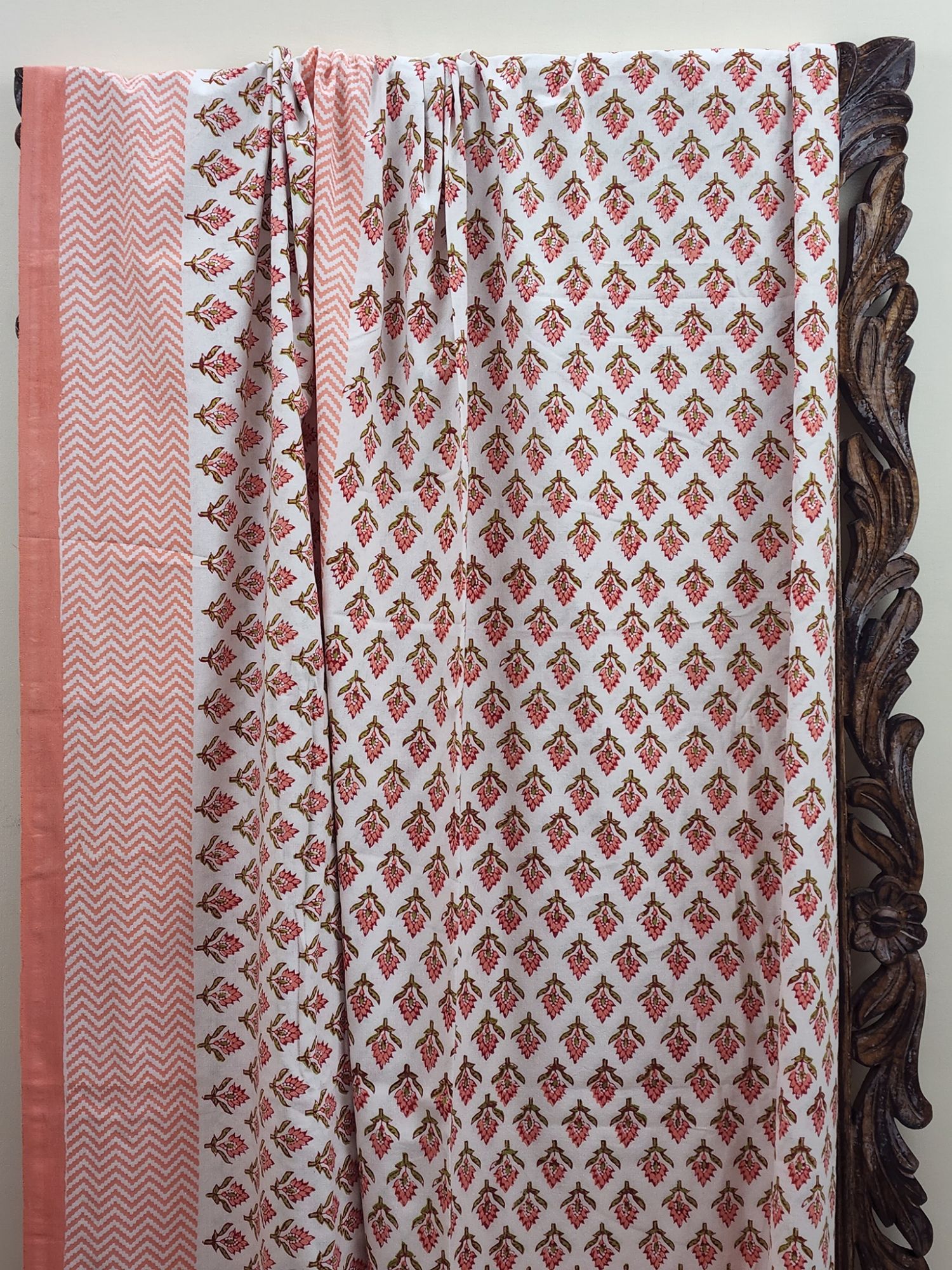 Aabaad Shuravi Pure Cotton hand block Printed Super Kingsize Bedsheet