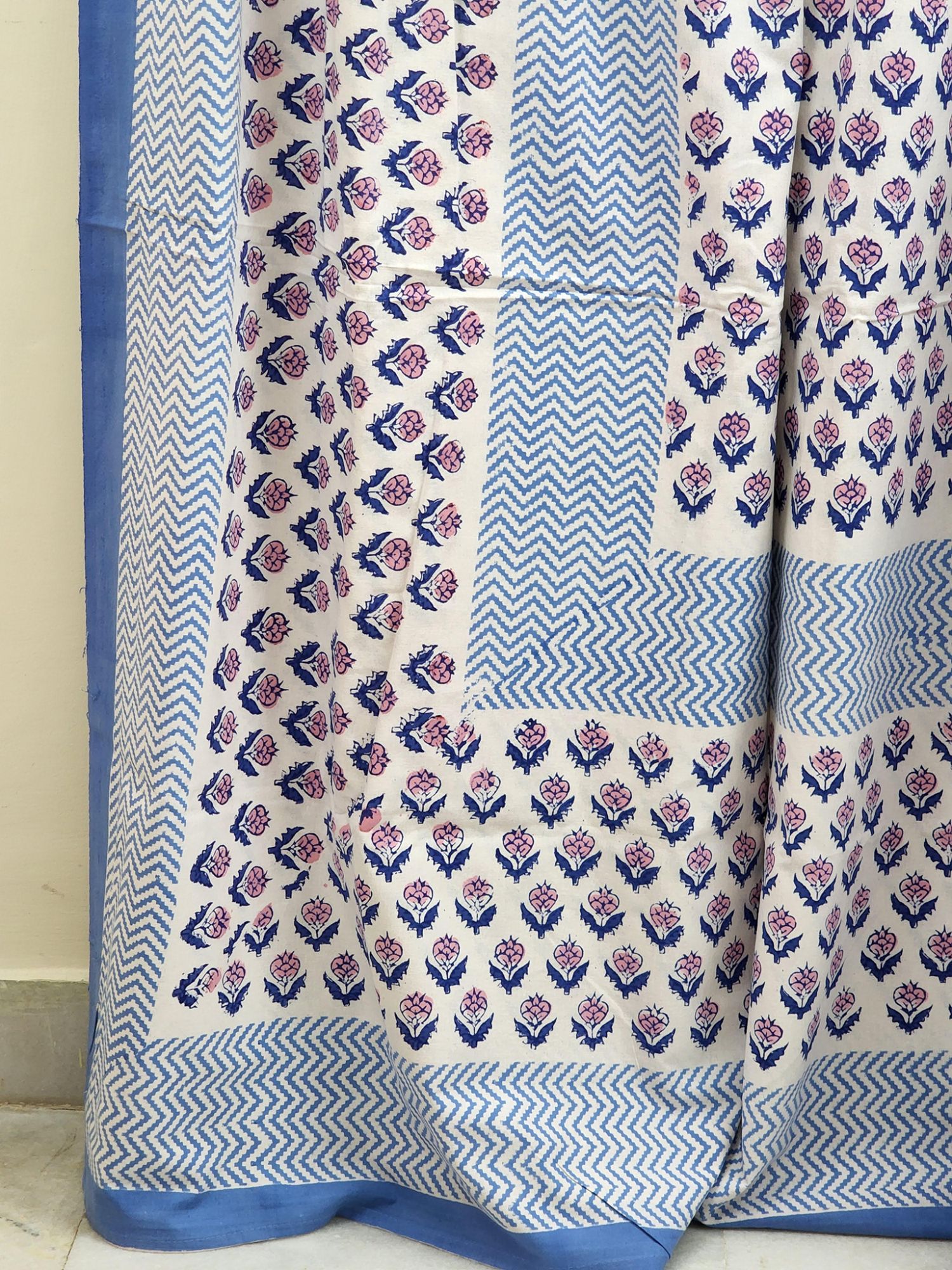 Aabaad Sugandhi Pure Cotton hand block Printed Super Kingsize Bedsheet