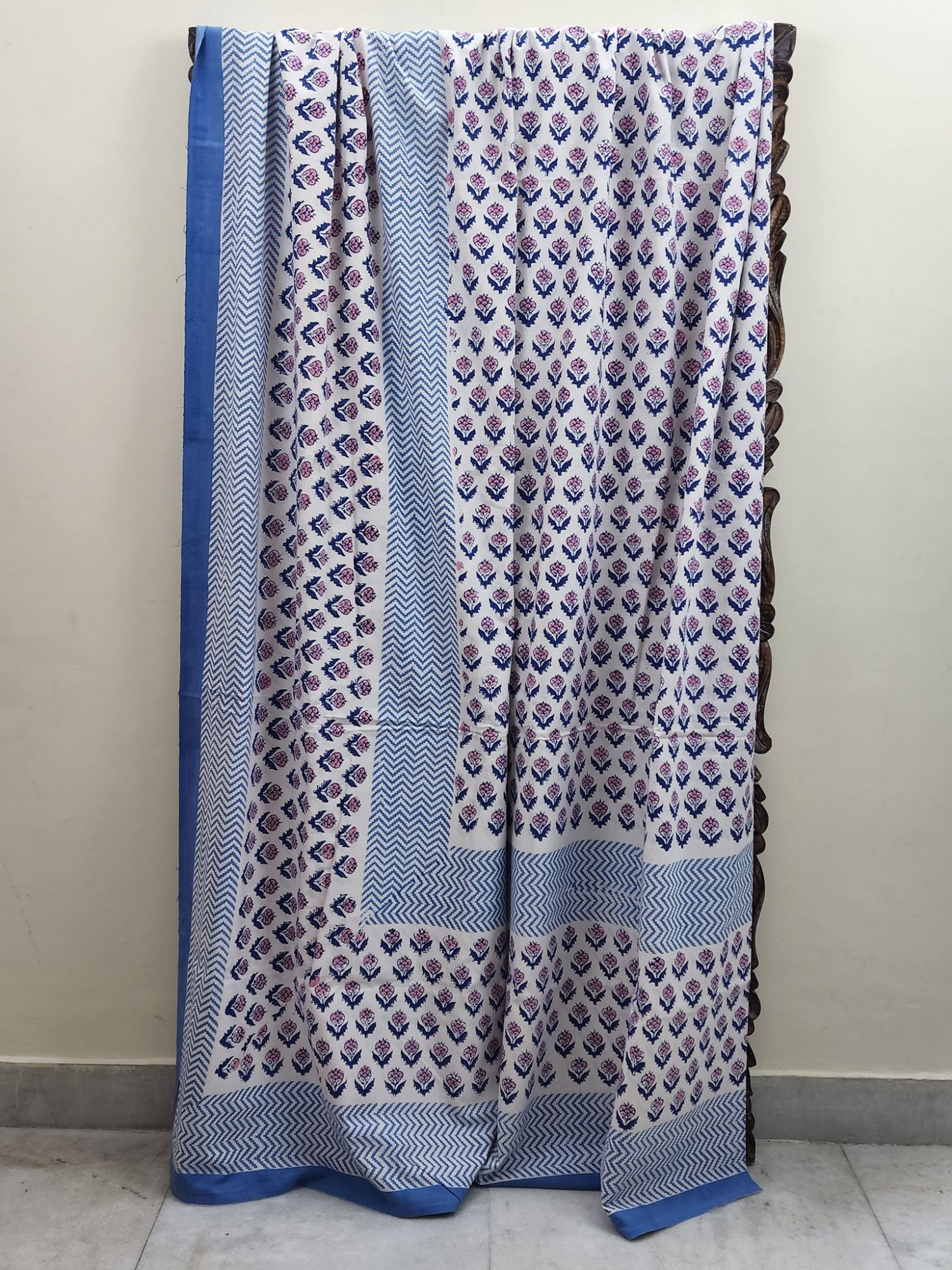 Aabaad Sugandhi Pure Cotton hand block Printed Super Kingsize Bedsheet