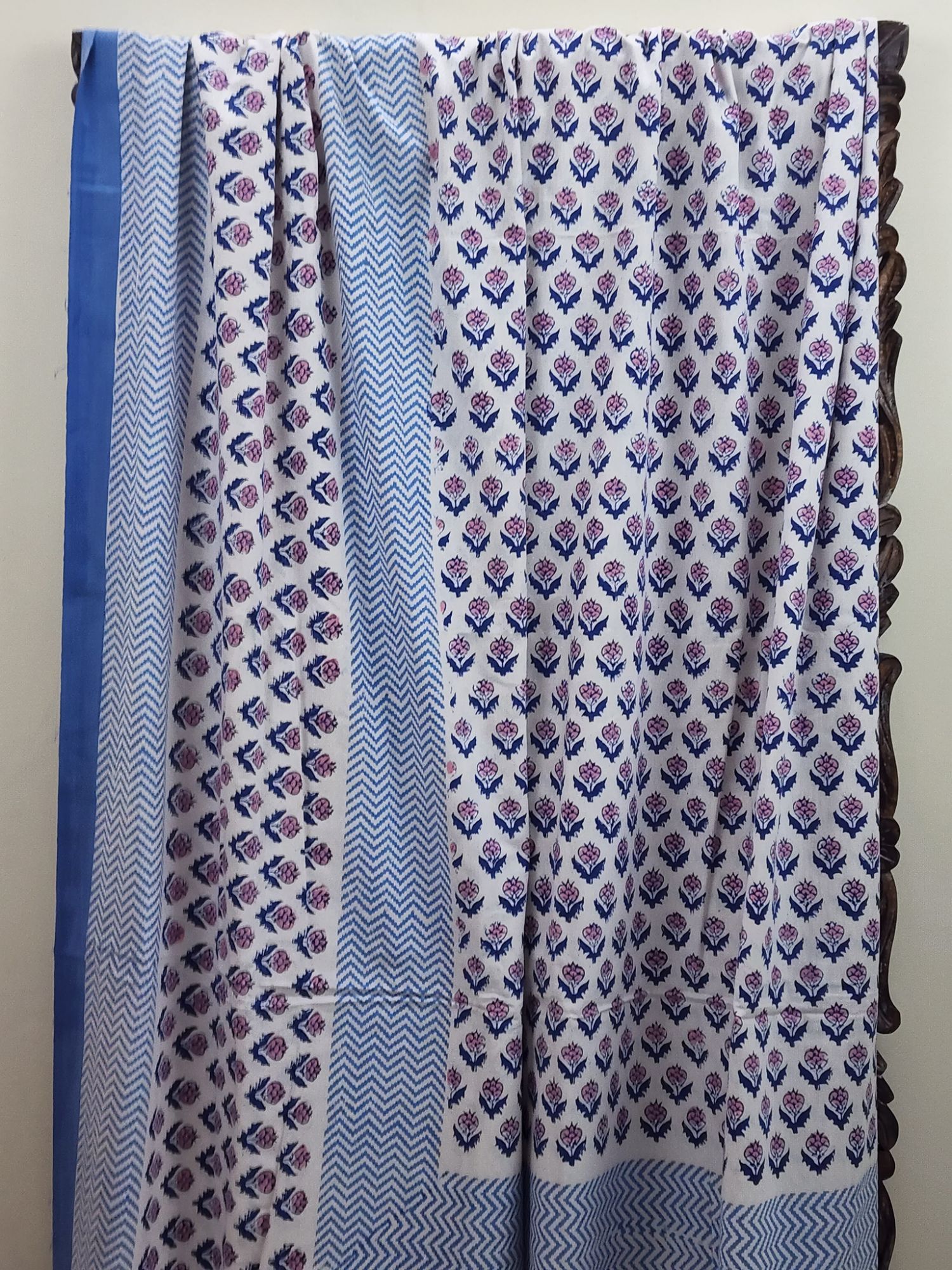 Aabaad Sugandhi Pure Cotton hand block Printed Super Kingsize Bedsheet