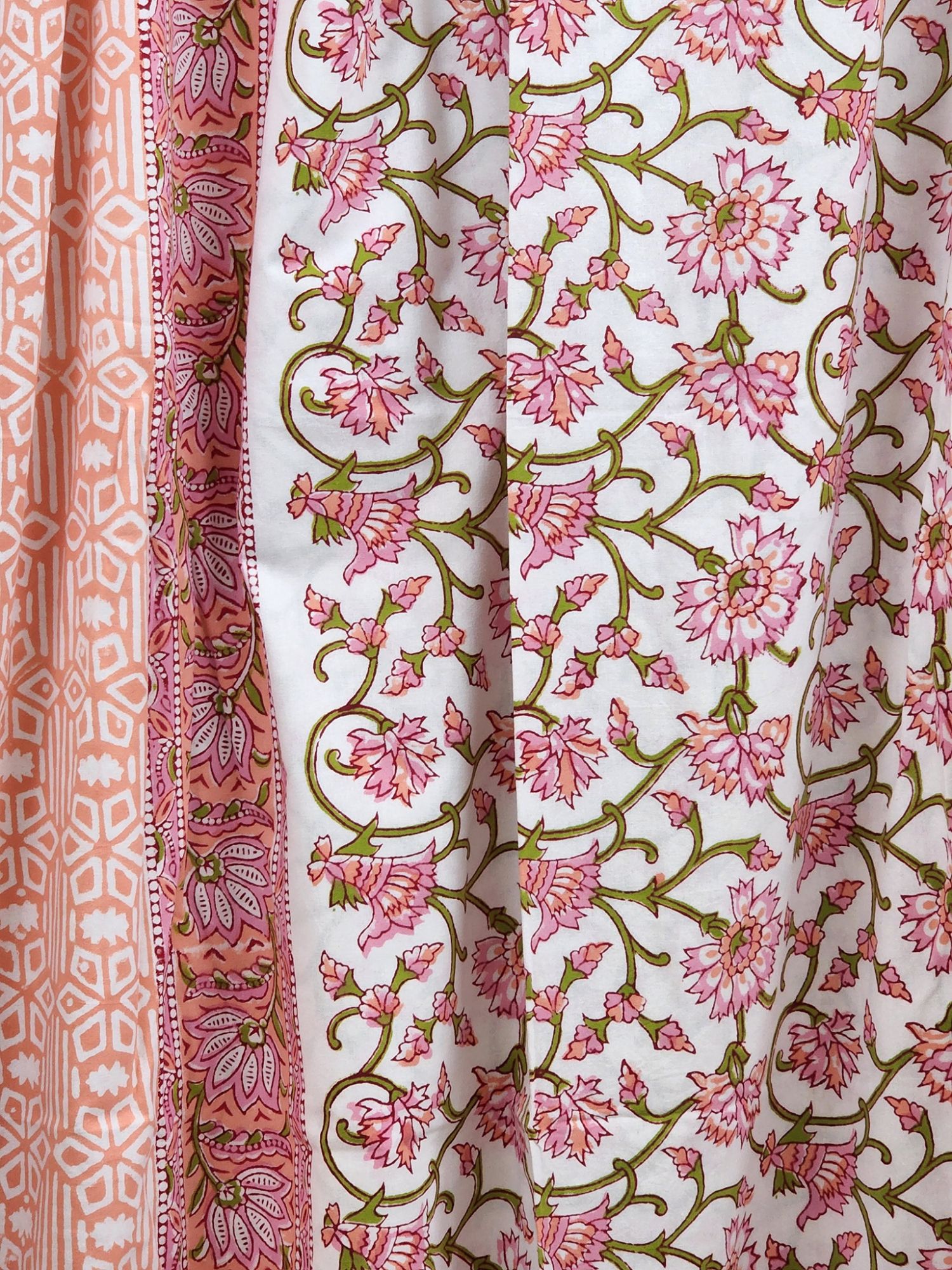 Aabaad Tarang Pure Cotton hand block Printed Super Kingsize Bedsheet