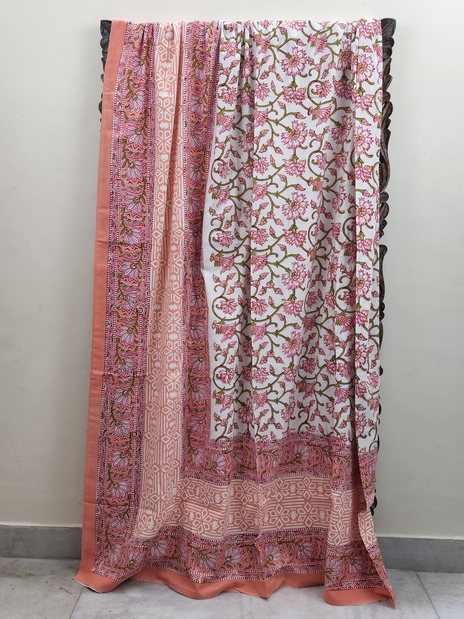 Aabaad Tarang Pure Cotton hand block Printed Super Kingsize Bedsheet