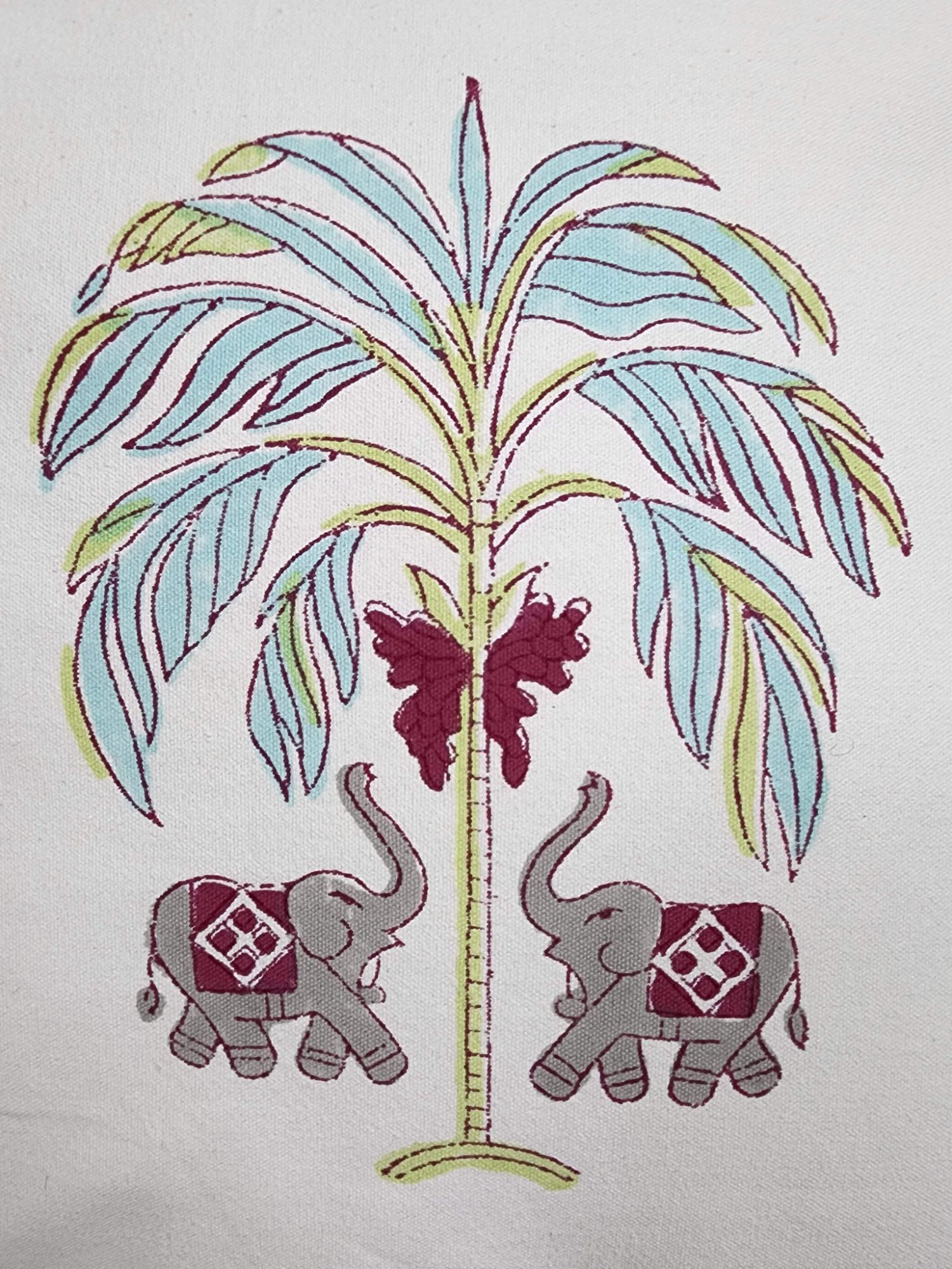 Aagosh Pure Cotton Canvas Artisanal Hand Block Printed Cushion Cover 16x16 inch Electric Blue