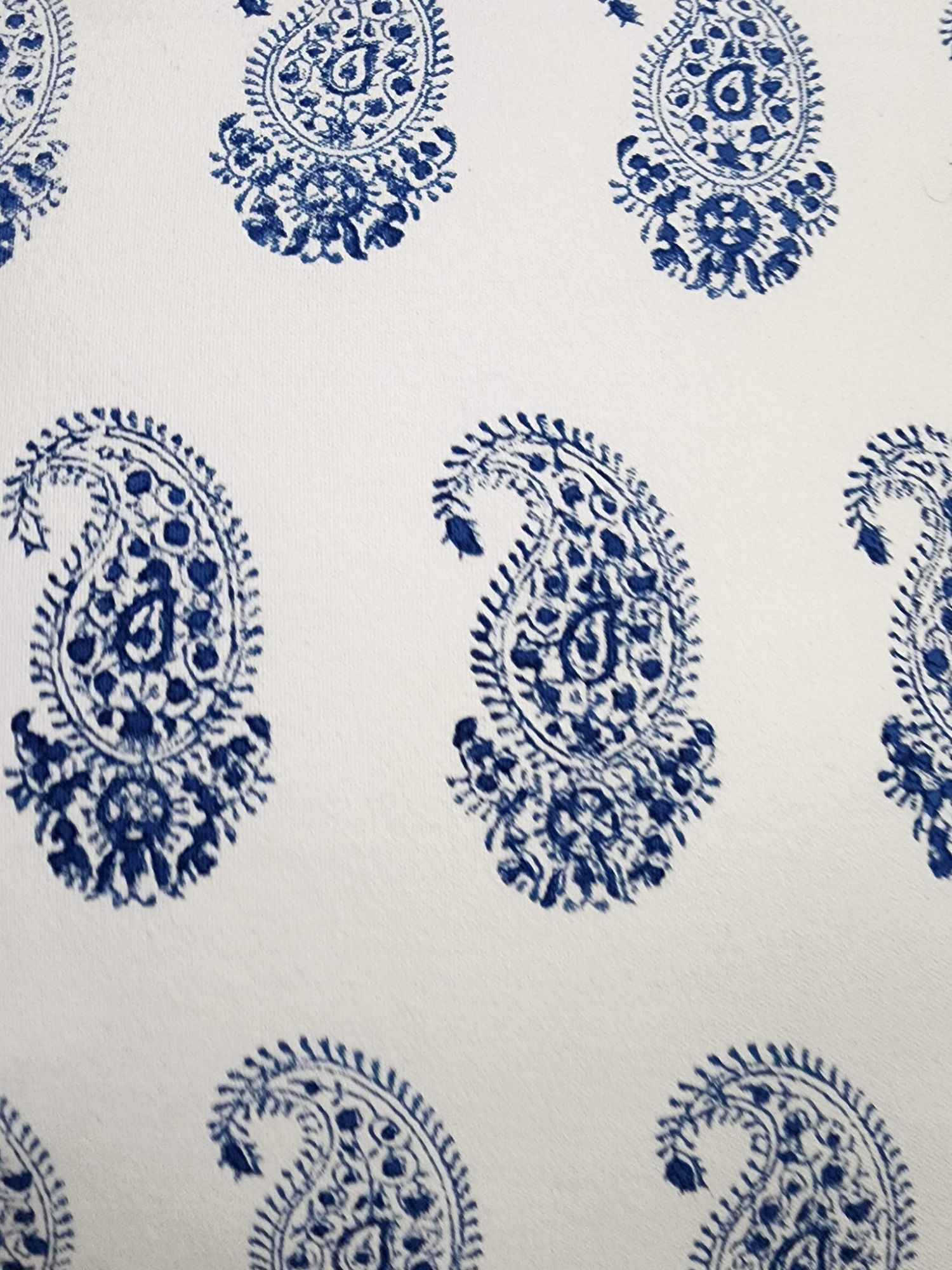 Aagosh Pure Cotton Canvas Artisanal Hand Block Printed Cushion Cover 16x16 inch Royal Blue