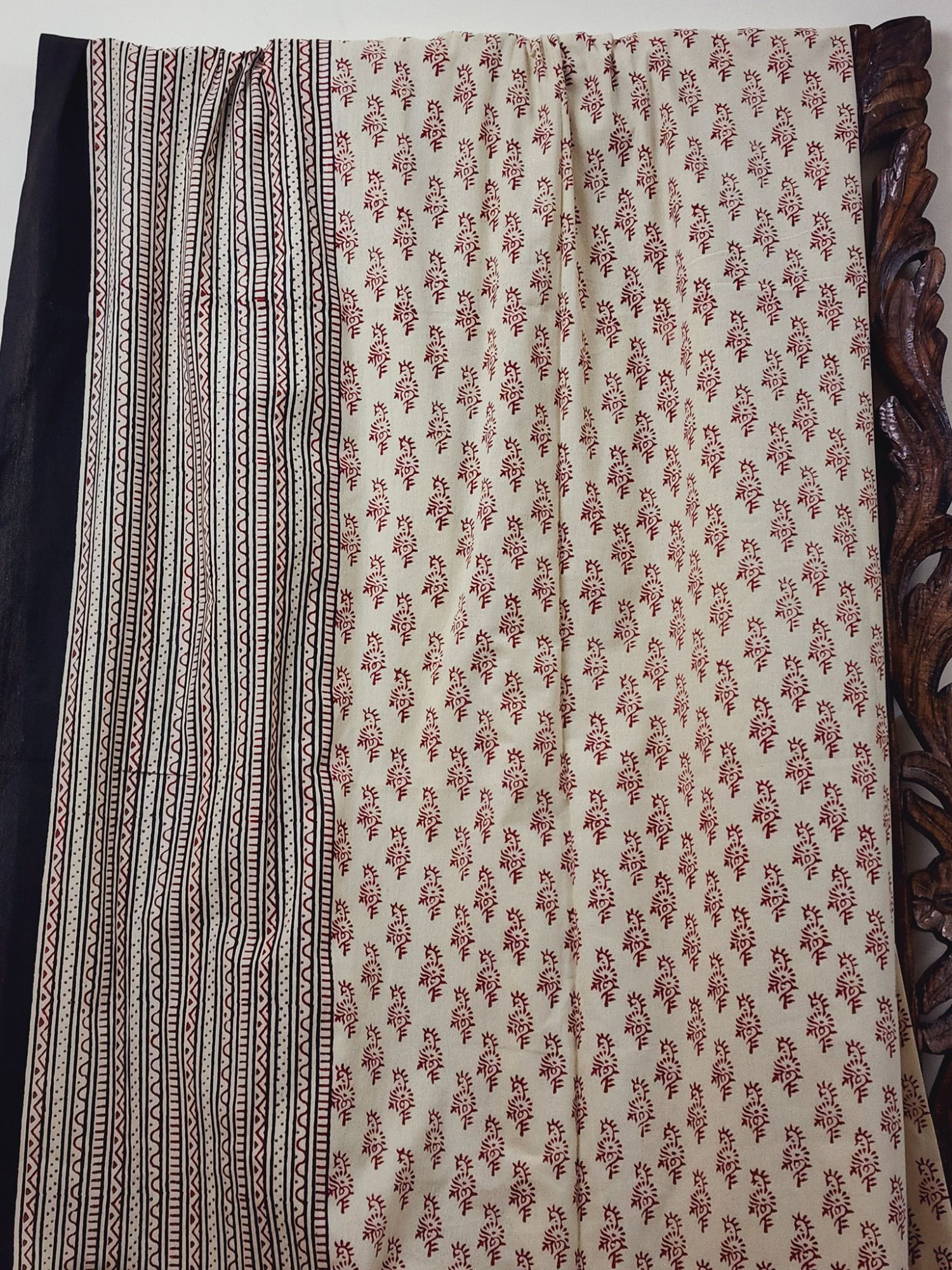 Asavari Pure Cotton Queen Size Bedsheet Bagru