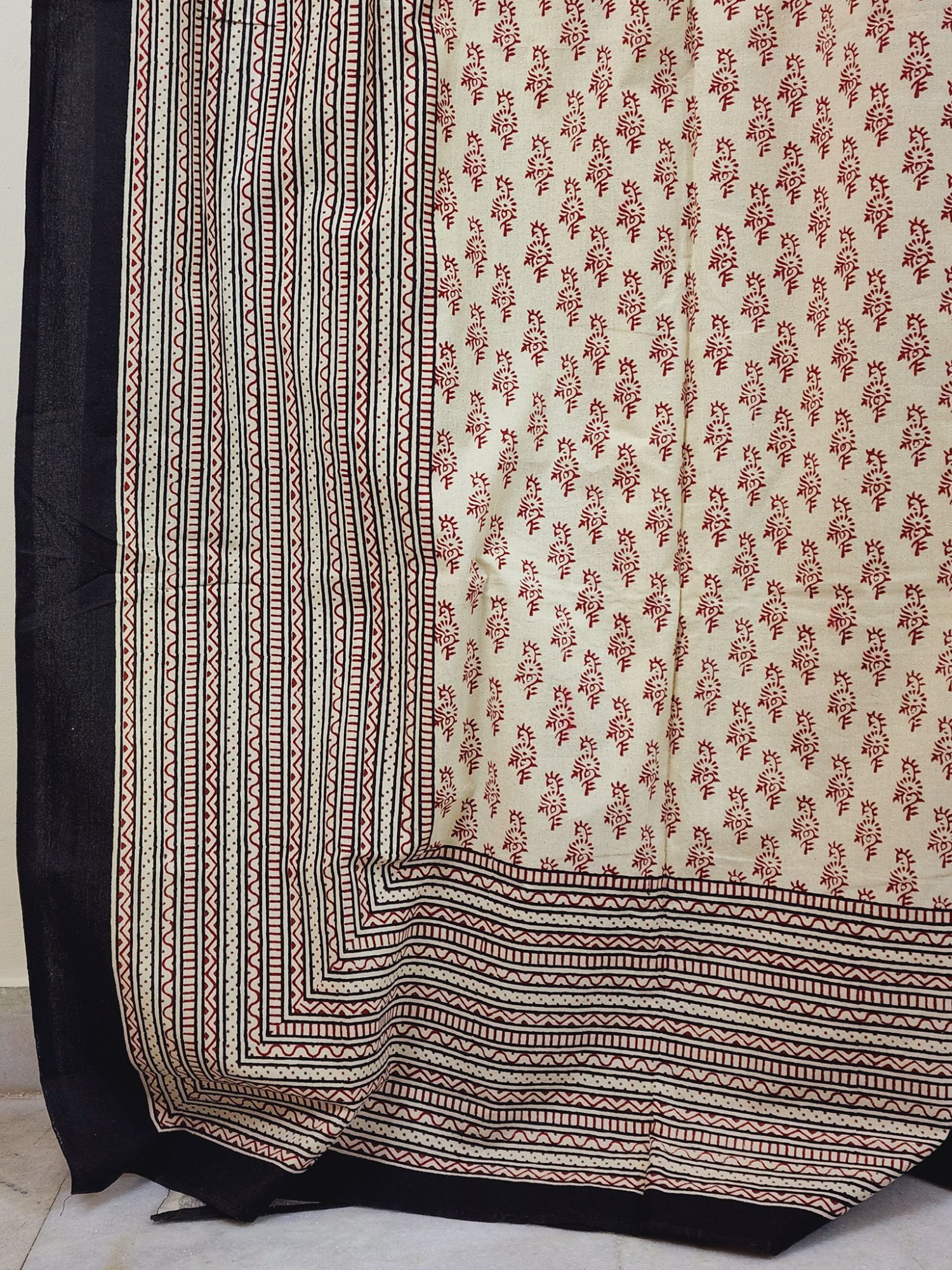 Asavari Pure Cotton Queen Size Bedsheet Bagru