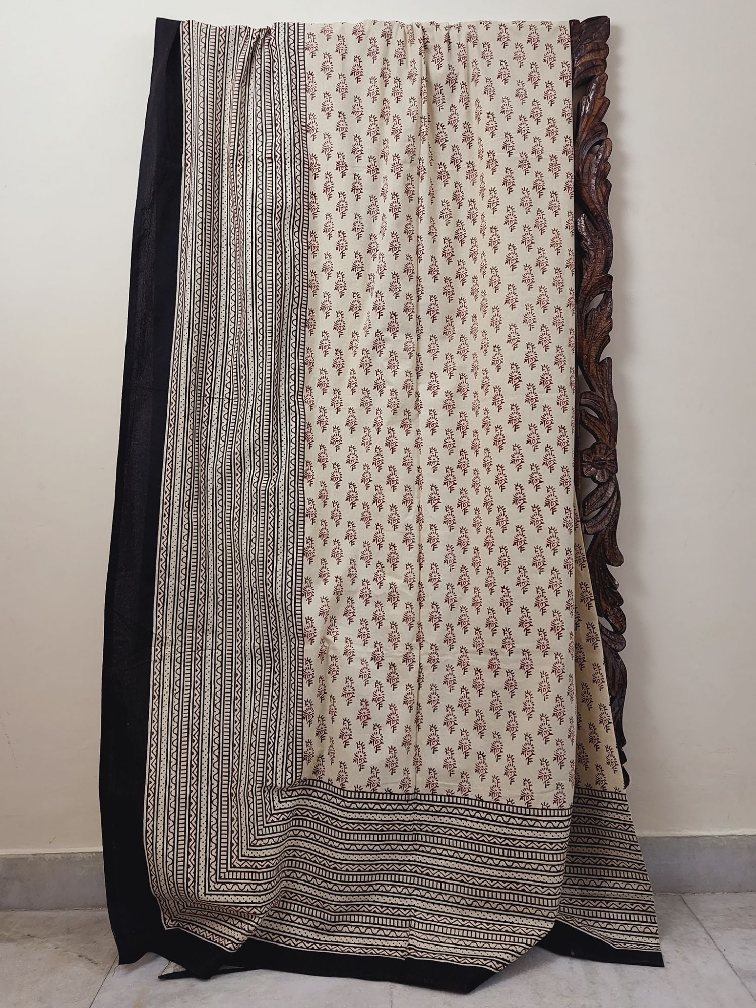 Asavari Pure Cotton Queen Size Bedsheet Bagru