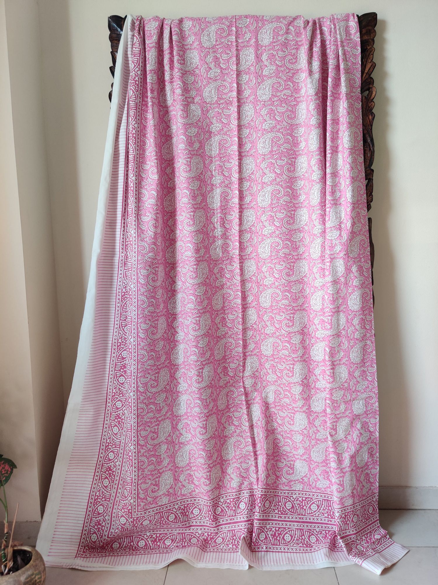 Firdaus Anambar Pure Cotton Handmade Artisanal Super Kingsize Bedsheet