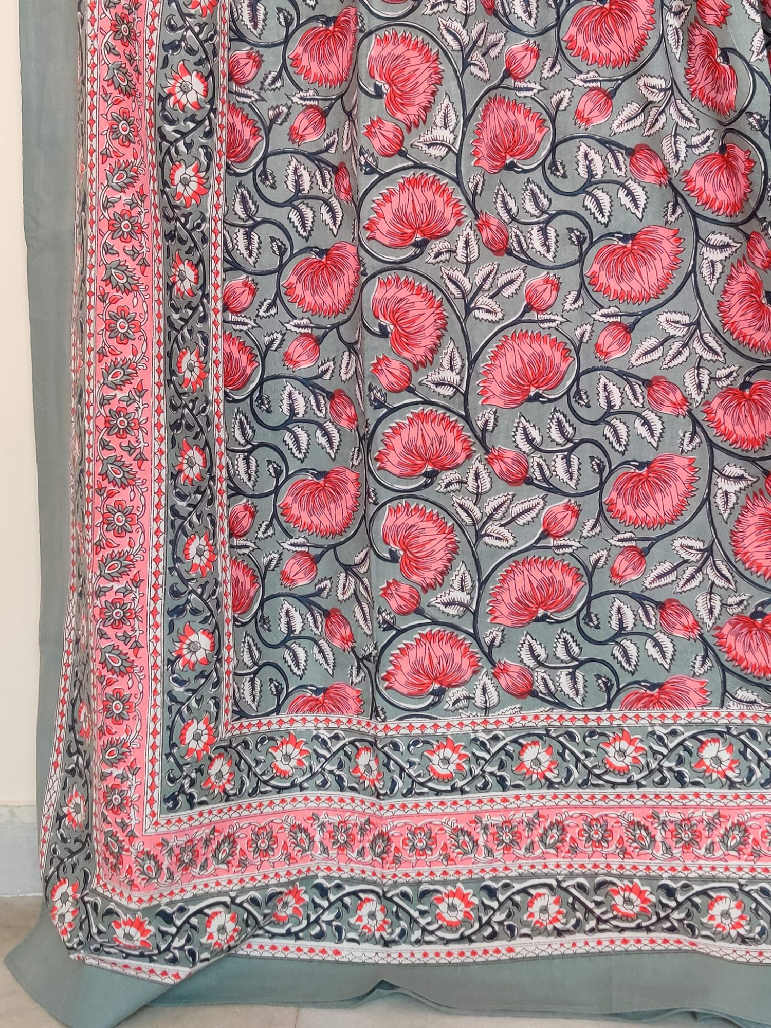 Firdaus Beji Pure Cotton Handmade Artisanal Super Kingsize Bedsheet