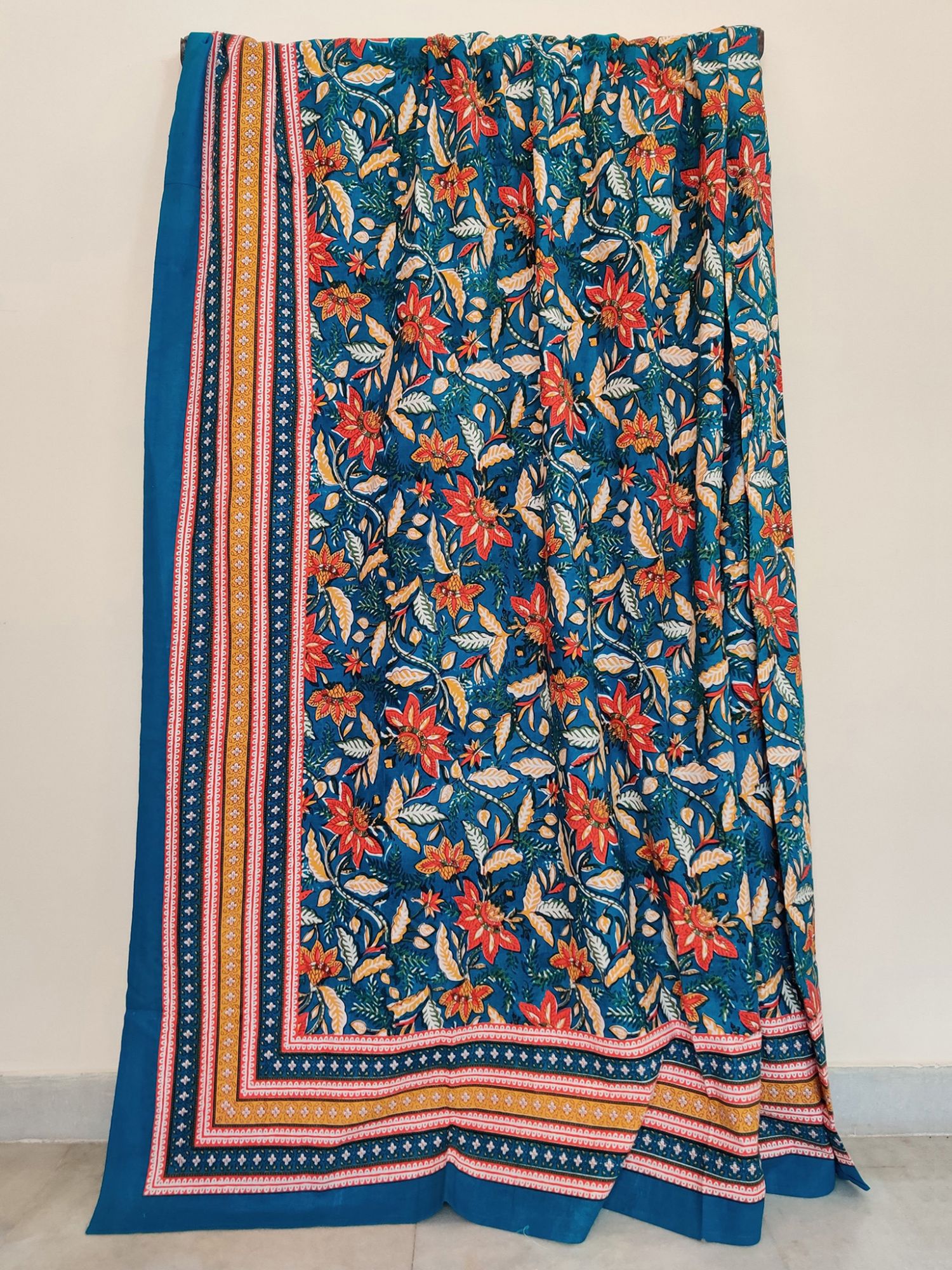 Firdaus Panjkora Pure Cotton Handmade Artisanal Super Kingsize Bedsheet