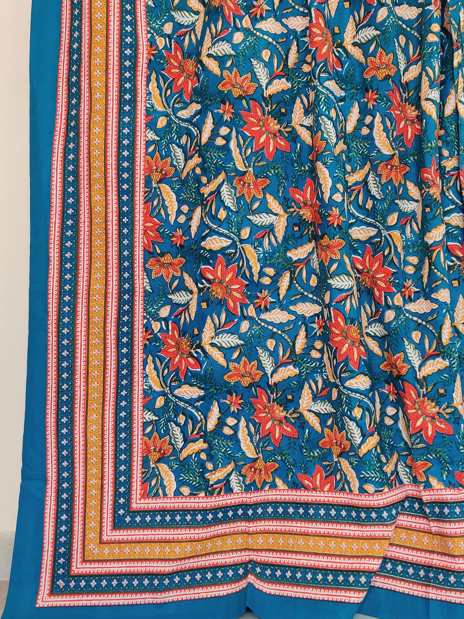 Firdaus Panjkora Pure Cotton Handmade Artisanal Super Kingsize Bedsheet