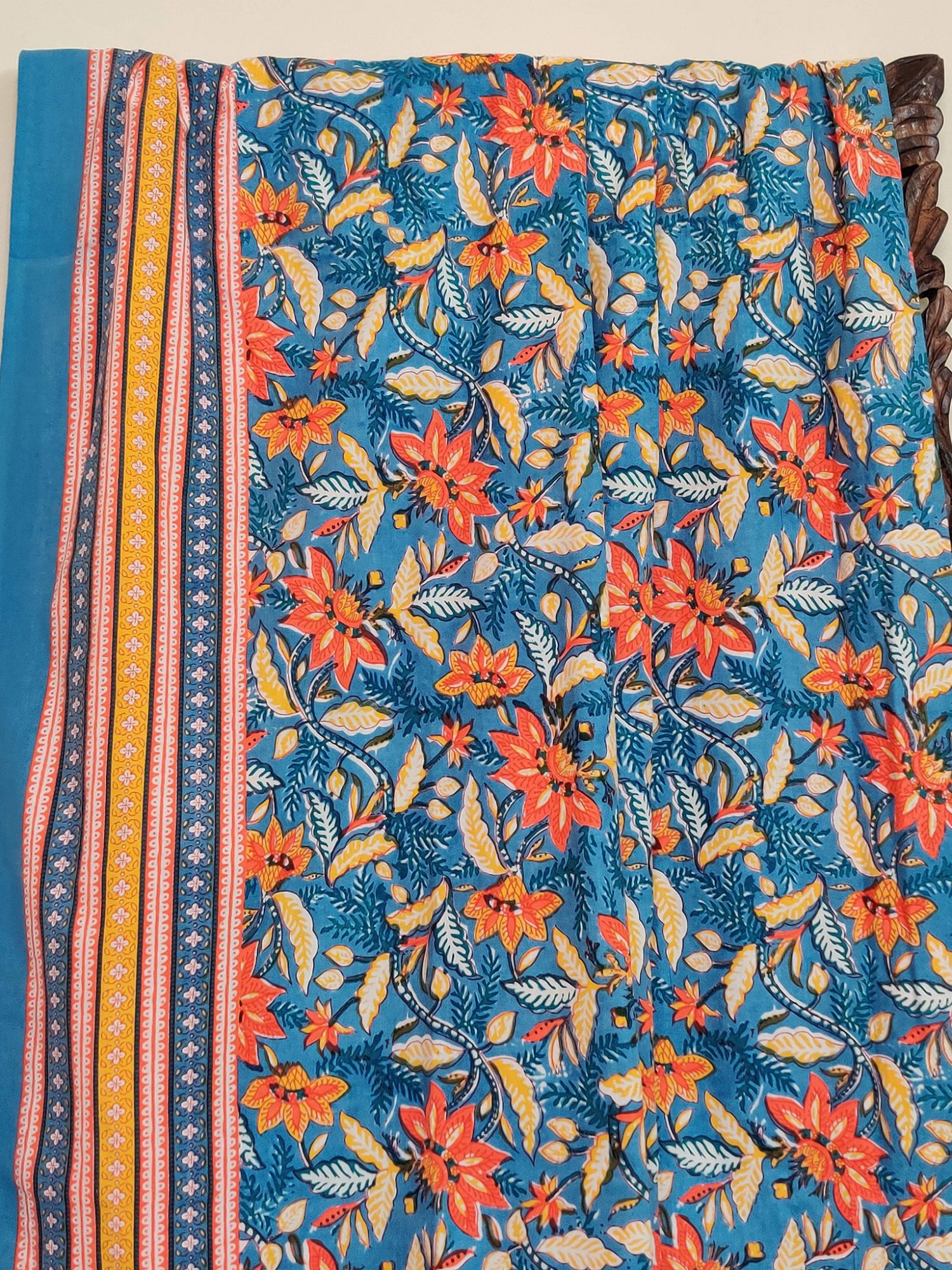 Firdaus Suru Pure Cotton Handmade Artisanal Super Kingsize Bedsheet