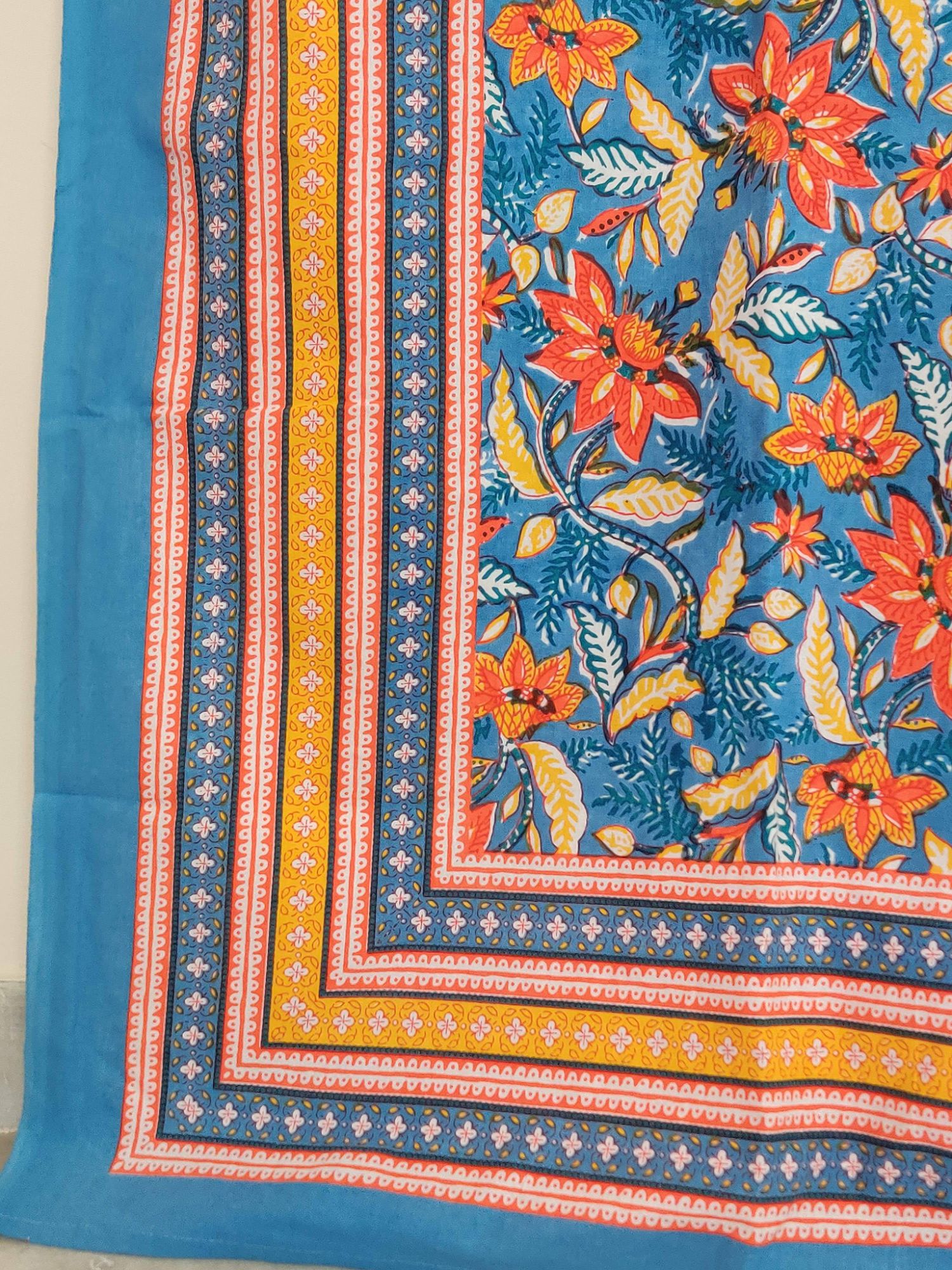 Firdaus Suru Pure Cotton Handmade Artisanal Super Kingsize Bedsheet