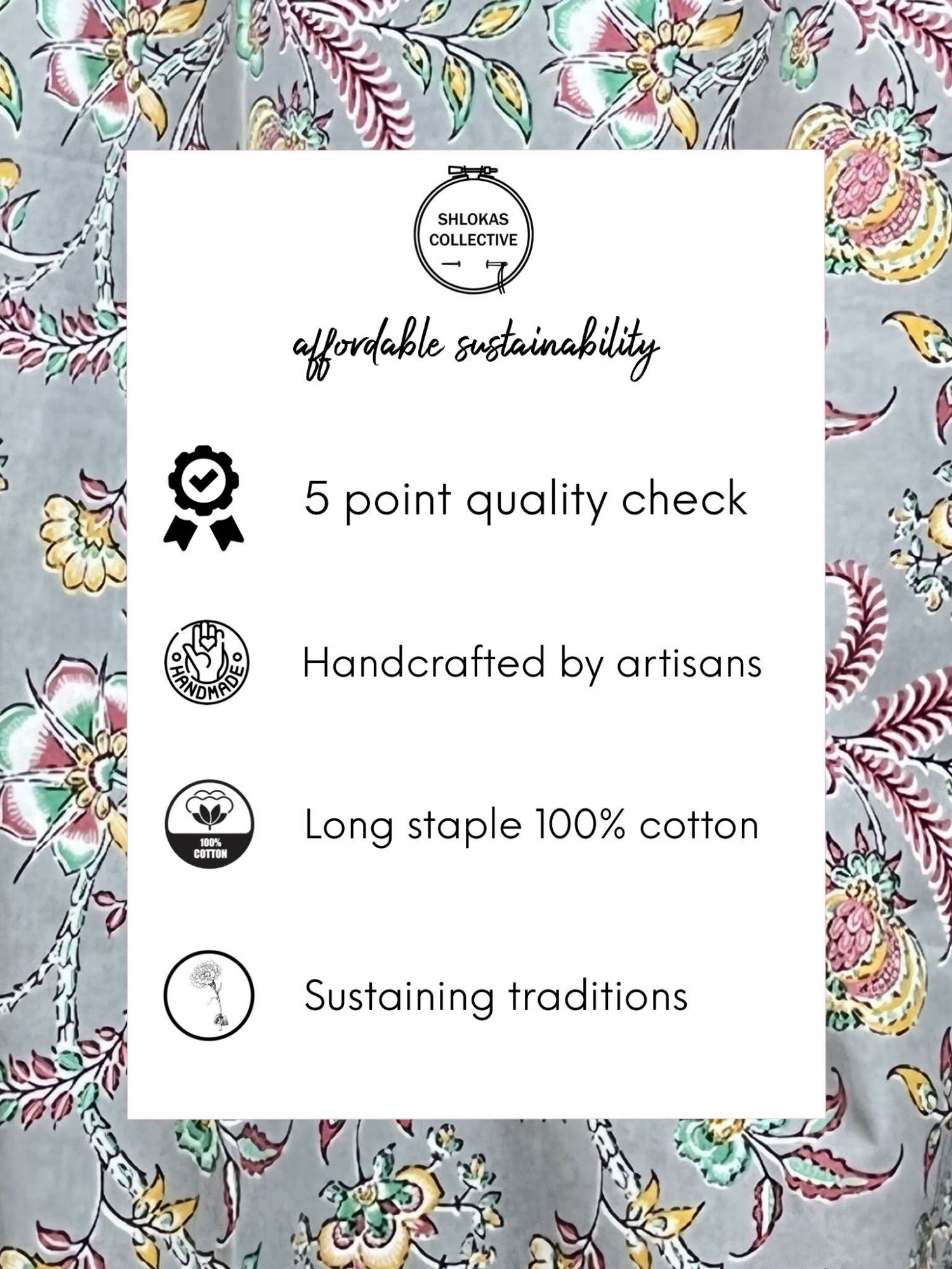 Naayaab Hand block Printed Canvas Cotton Table Runner Kumud
