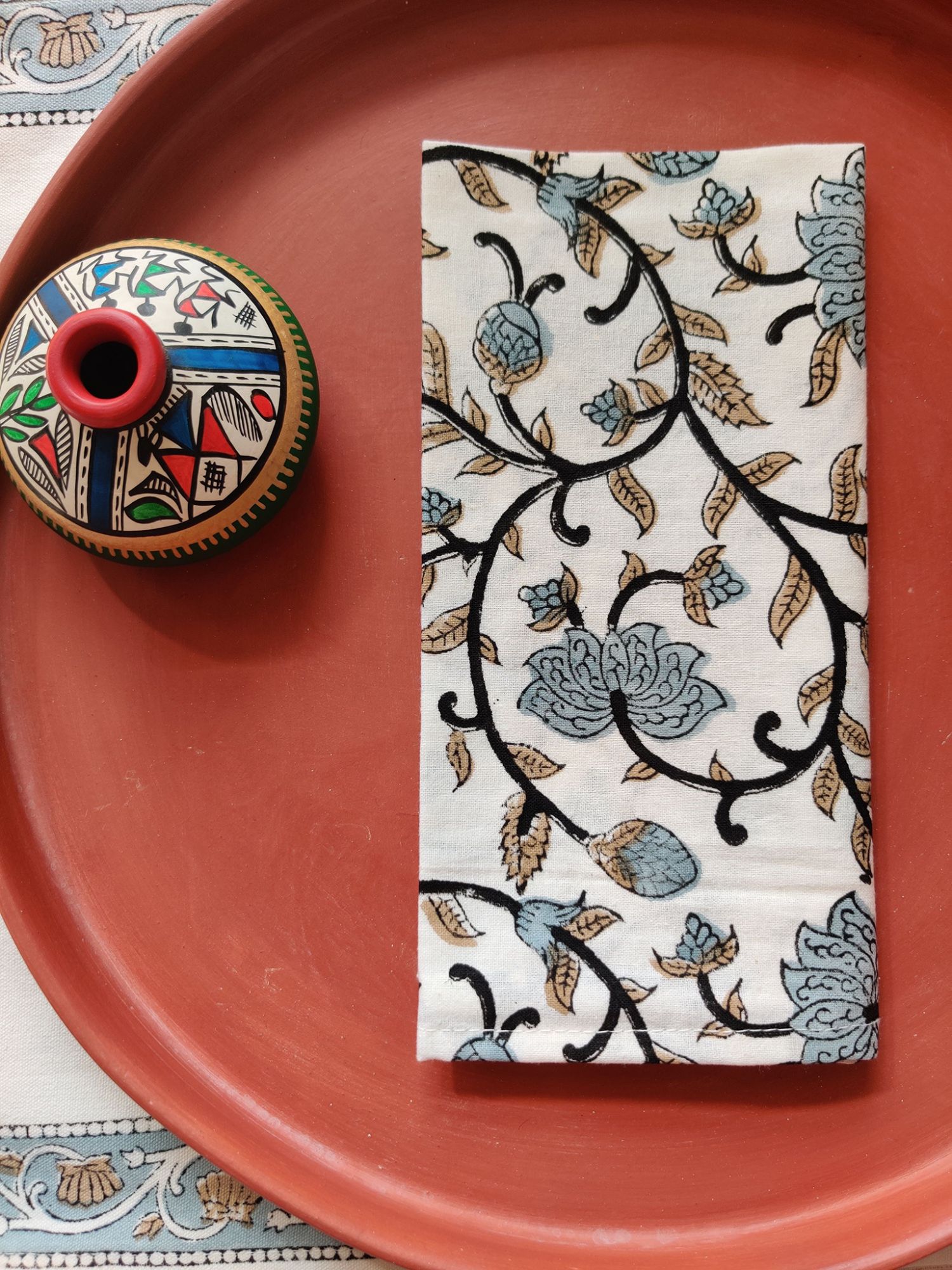 Ibtida Hand block Printed Cotton Napkins Prakriti