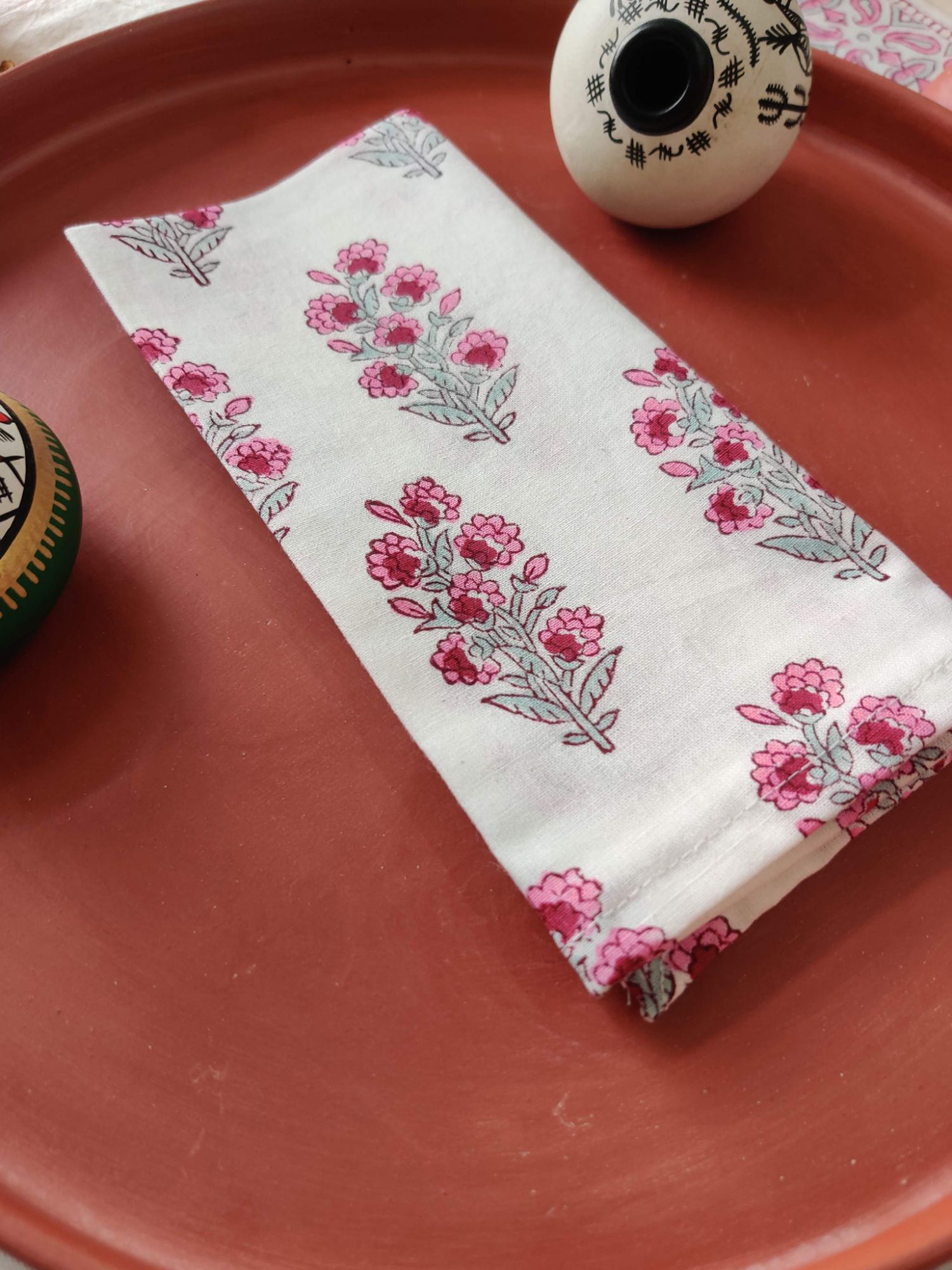 Ibtida Hand block Printed Cotton Napkins Kashish