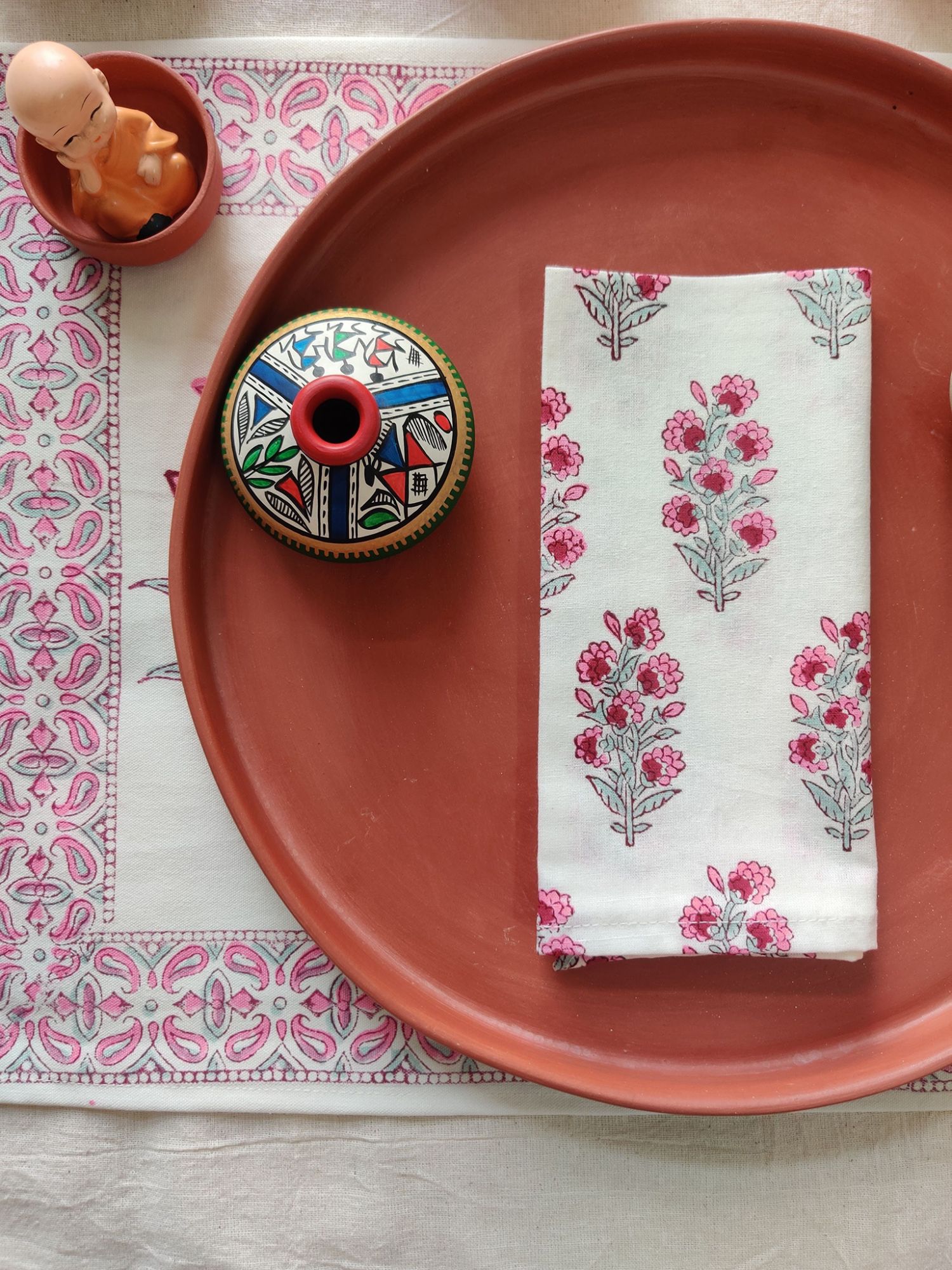 Ibtida Hand block Printed Cotton Napkins Kashish