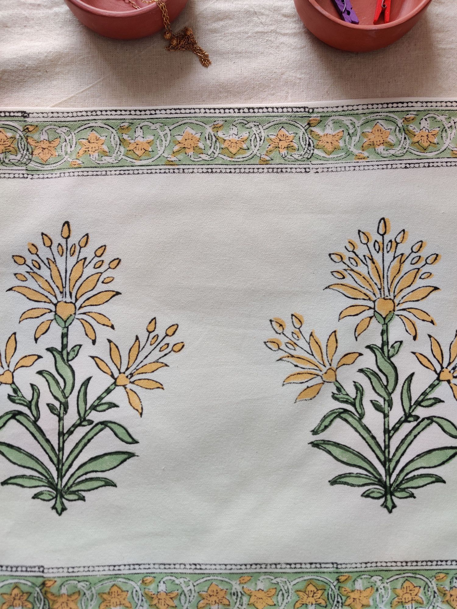 Taqreer Hand block Printed Cotton Canvas Placemat Boond
