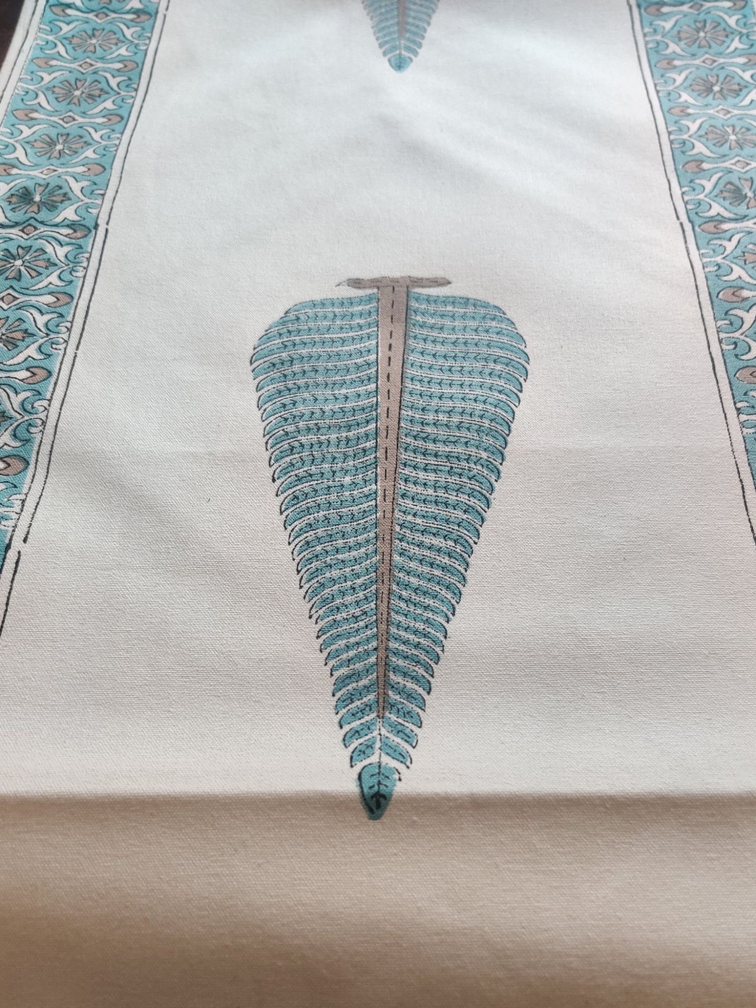 Naayaab Hand block Printed Canvas Cotton Table Runner Soni