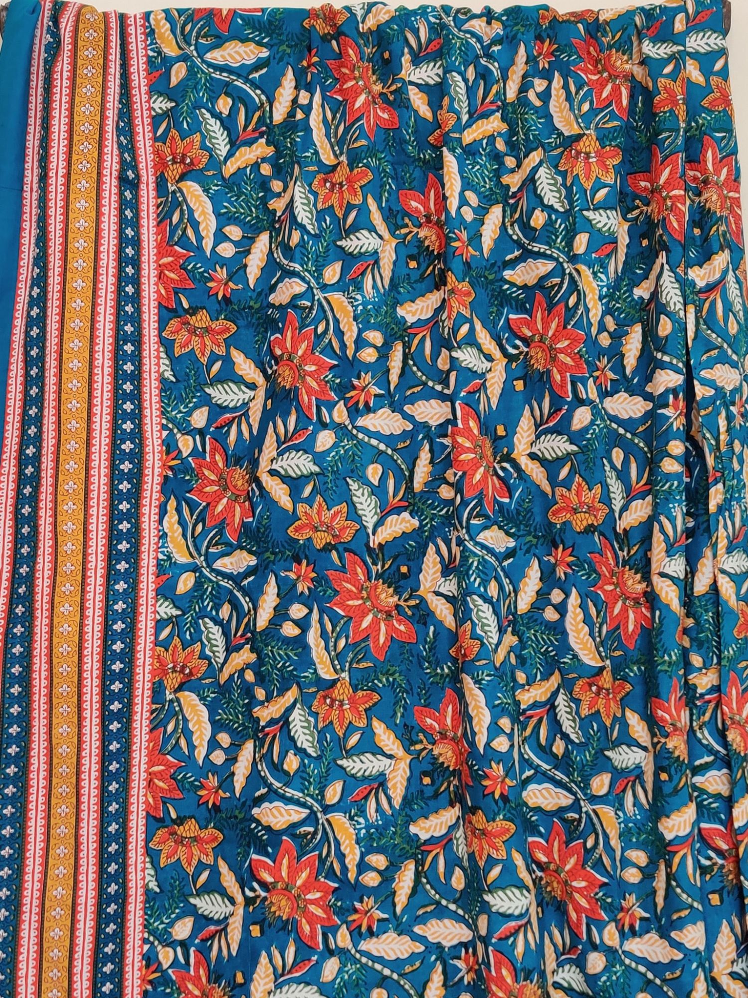 Firdaus Panjkora Pure Cotton Handmade Artisanal Super Kingsize Bedsheet