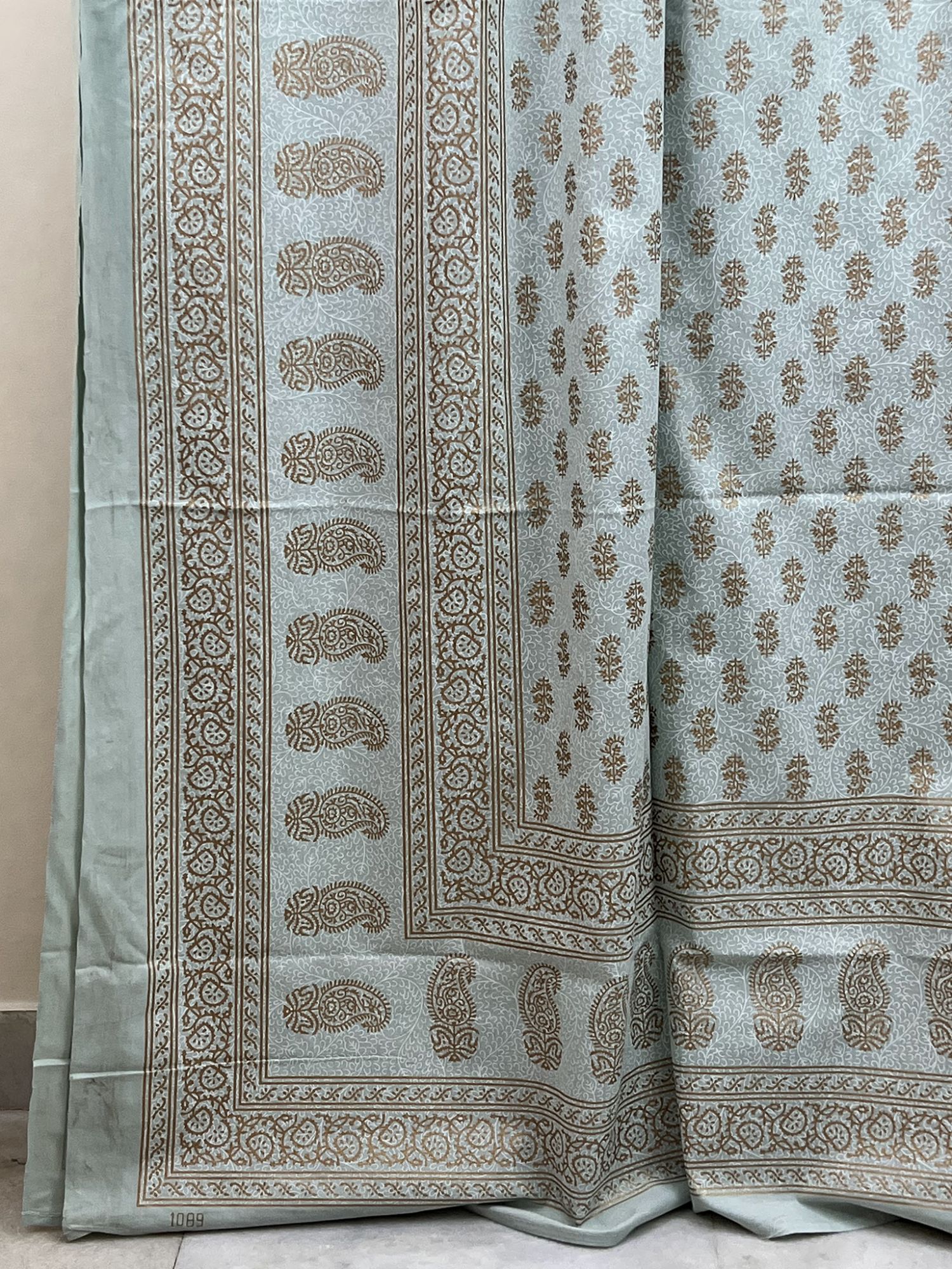 Sitaare Pure Cotton Queen Size Bedsheet Steel Blue Silver