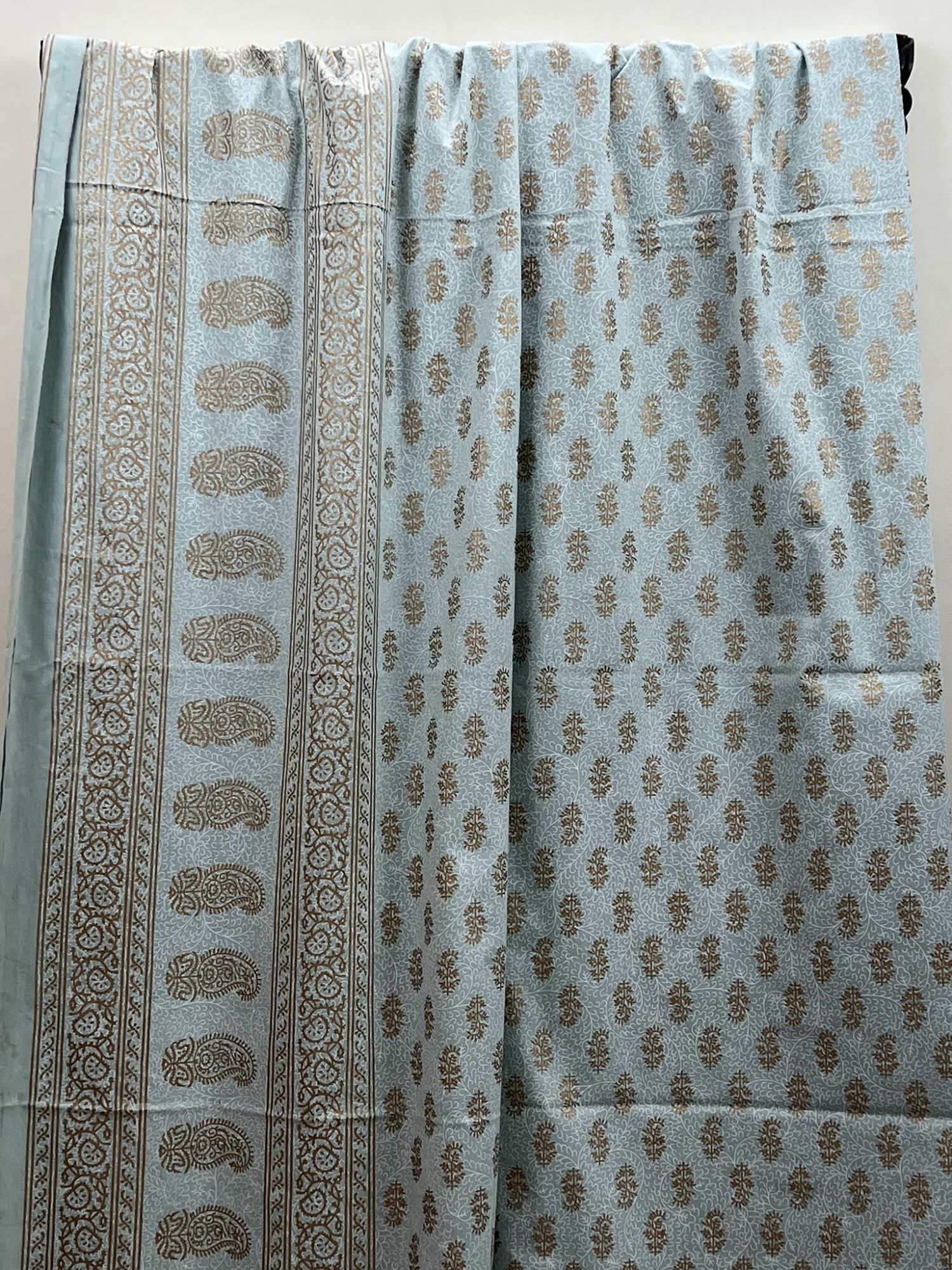 Sitaare Pure Cotton Queen Size Bedsheet Steel Blue Silver