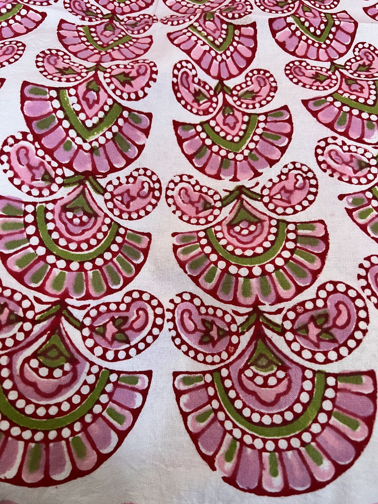 Kabshah Pure Cotton hand block Printed Diwan Set Magenta Pink