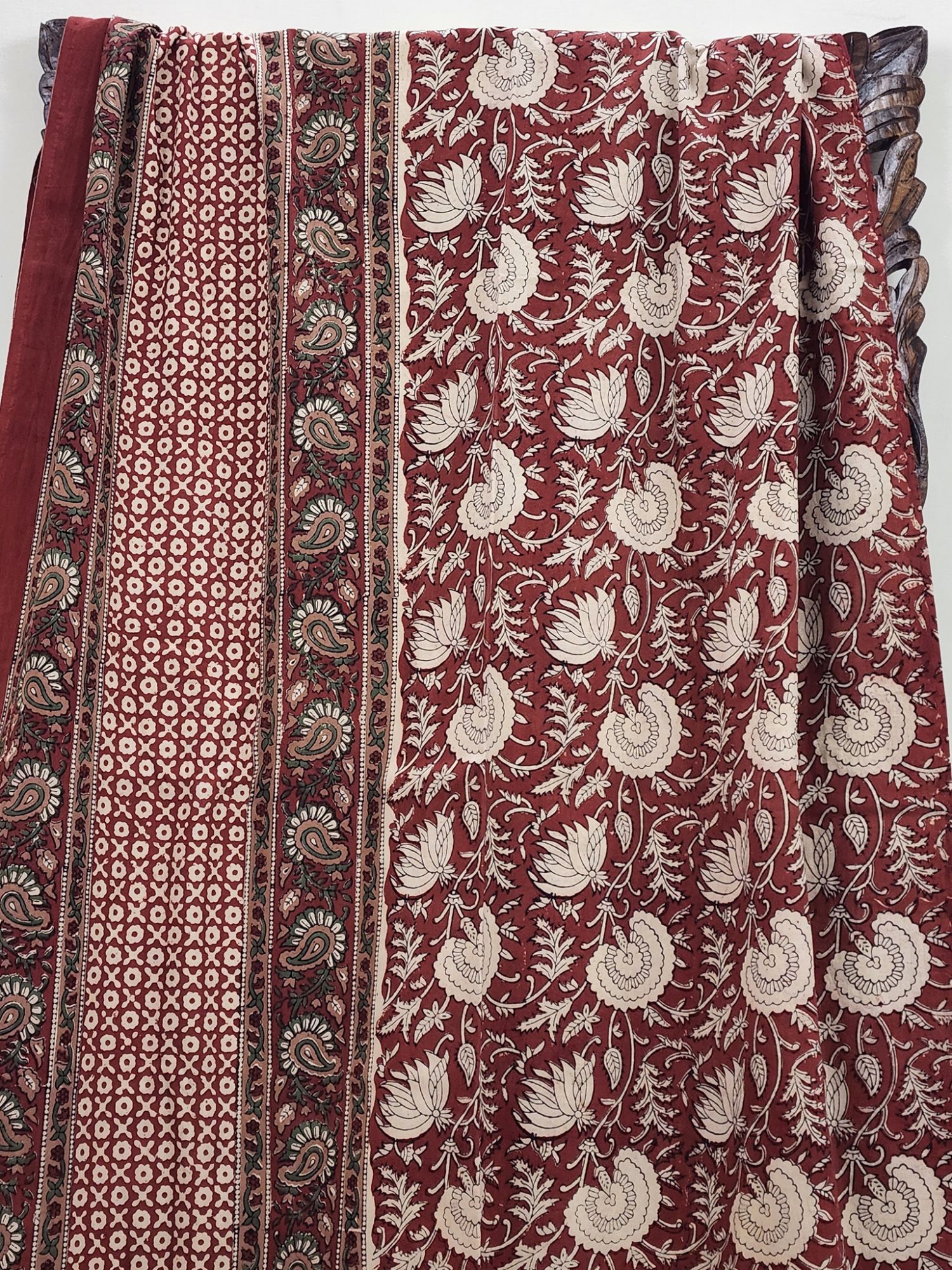 Kashida Manmohana Pure Cotton Queen Size Bedsheet Bagru