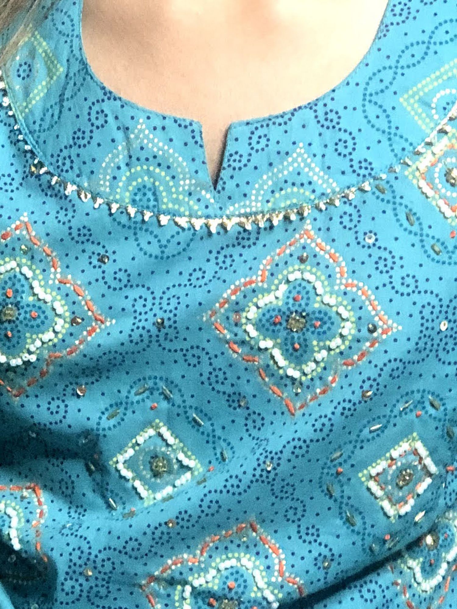 Khairiyat Pure Cotton Embroidered Kurta Pant Set Light Blue