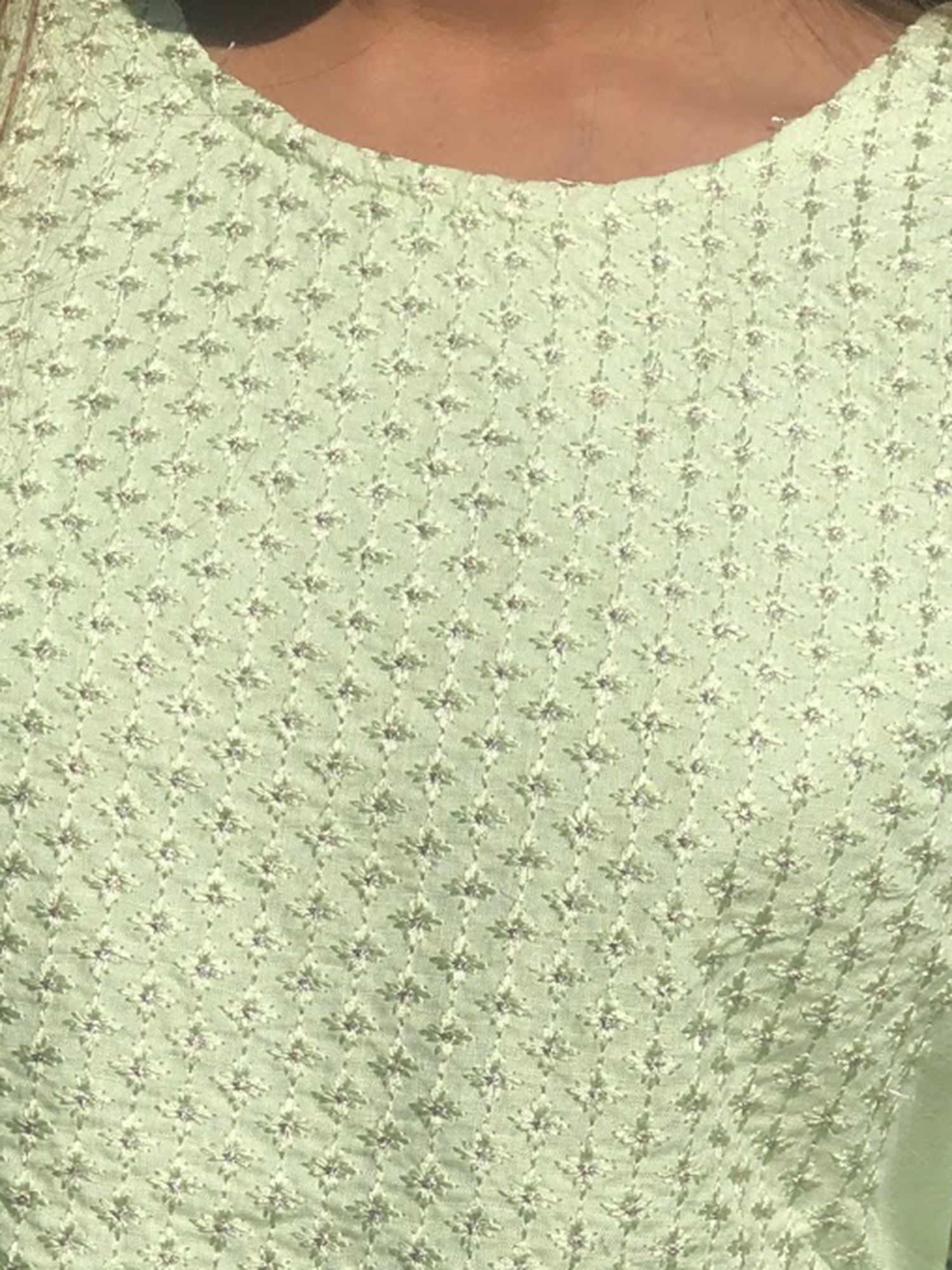 Khairiyat Pure Cotton Embroidered Kurta Pant Set Mint Green