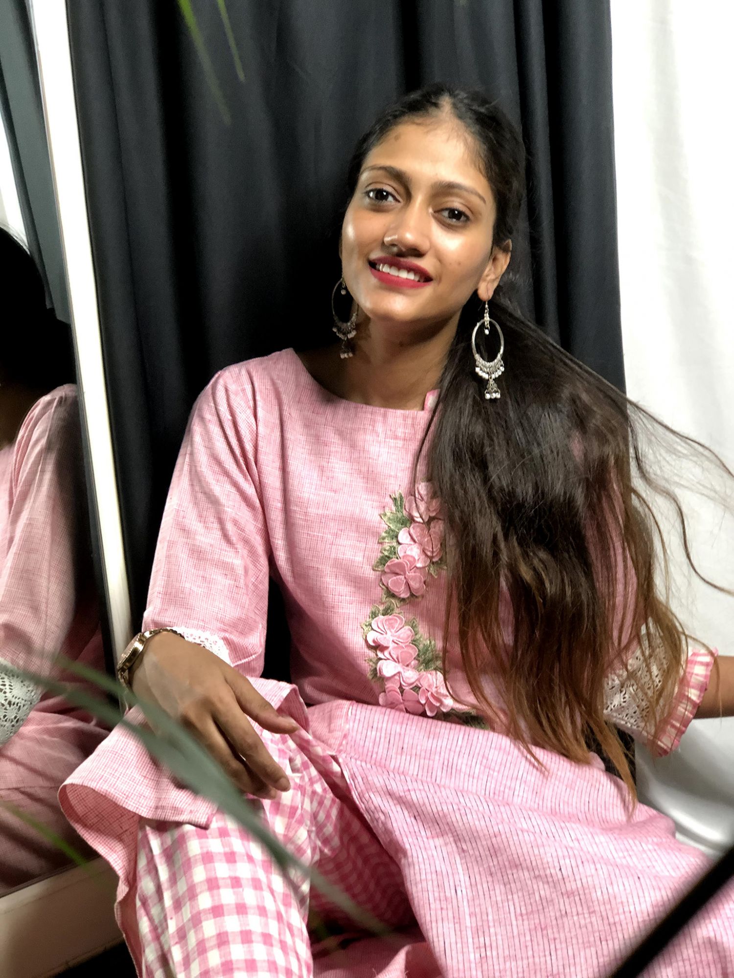 Khairiyat Pure Cotton Embroidered Kurta Pant Set Pink