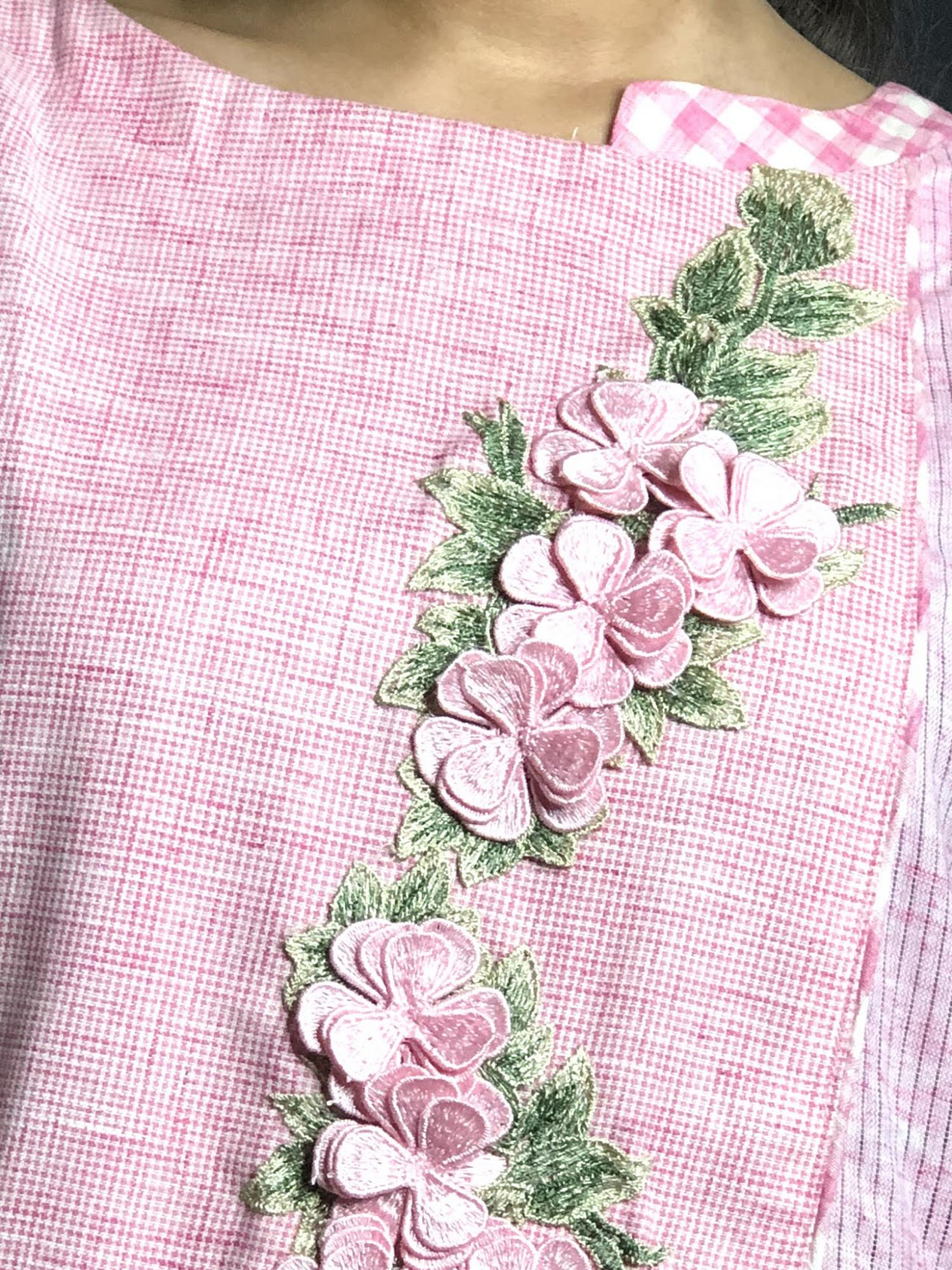 Khairiyat Pure Cotton Embroidered Kurta Pant Set Pink