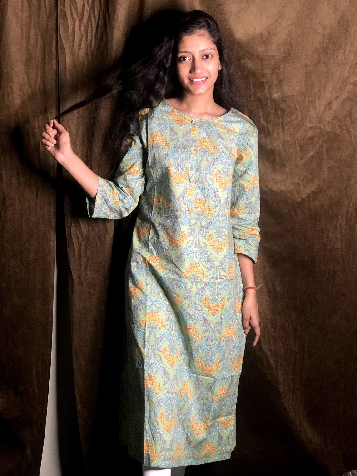 Khairiyat Pure Cotton Kurta Pant Set Light Green