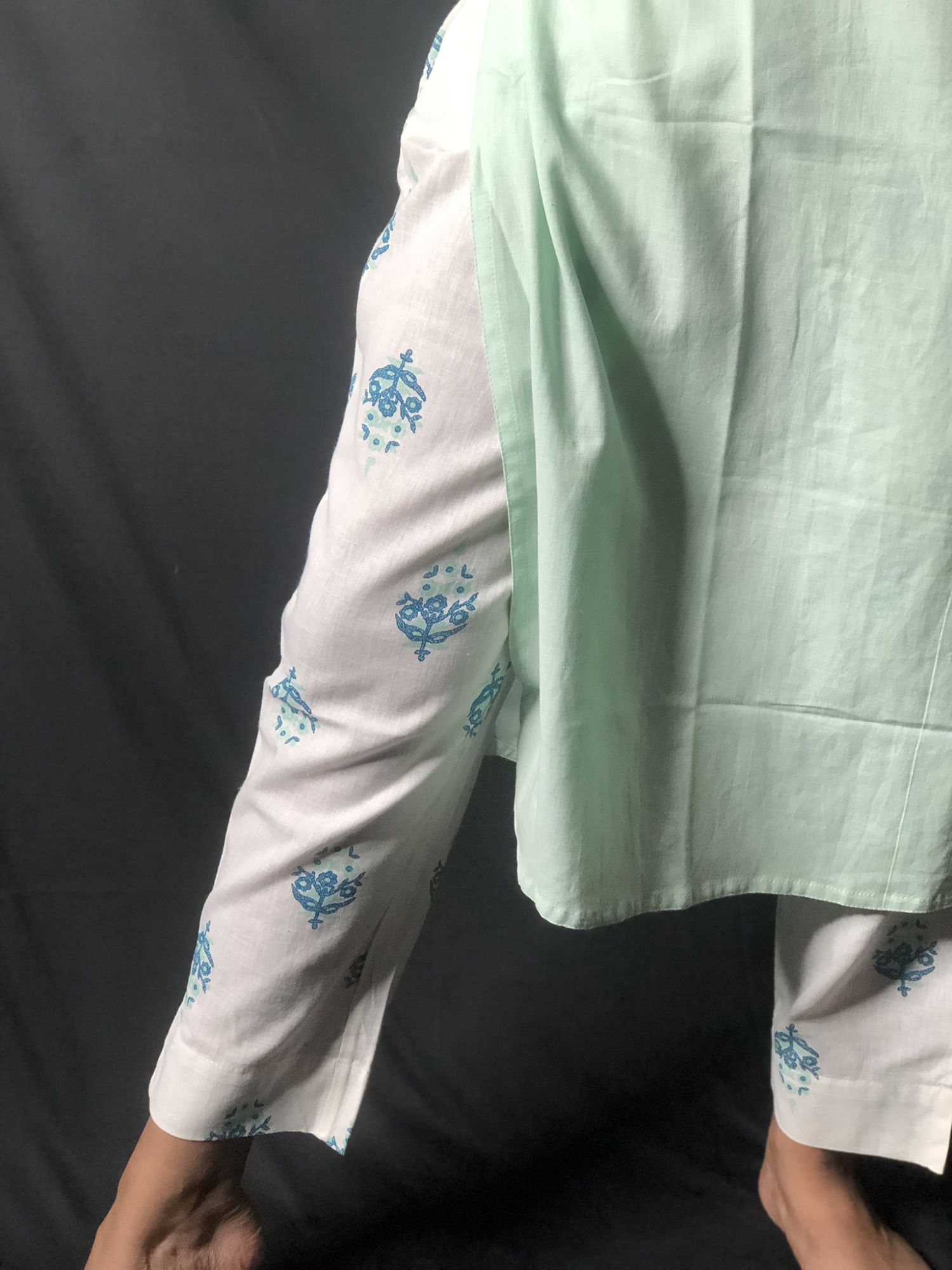 Khairiyat Pure Cotton Kurta Pant Set Mint Green