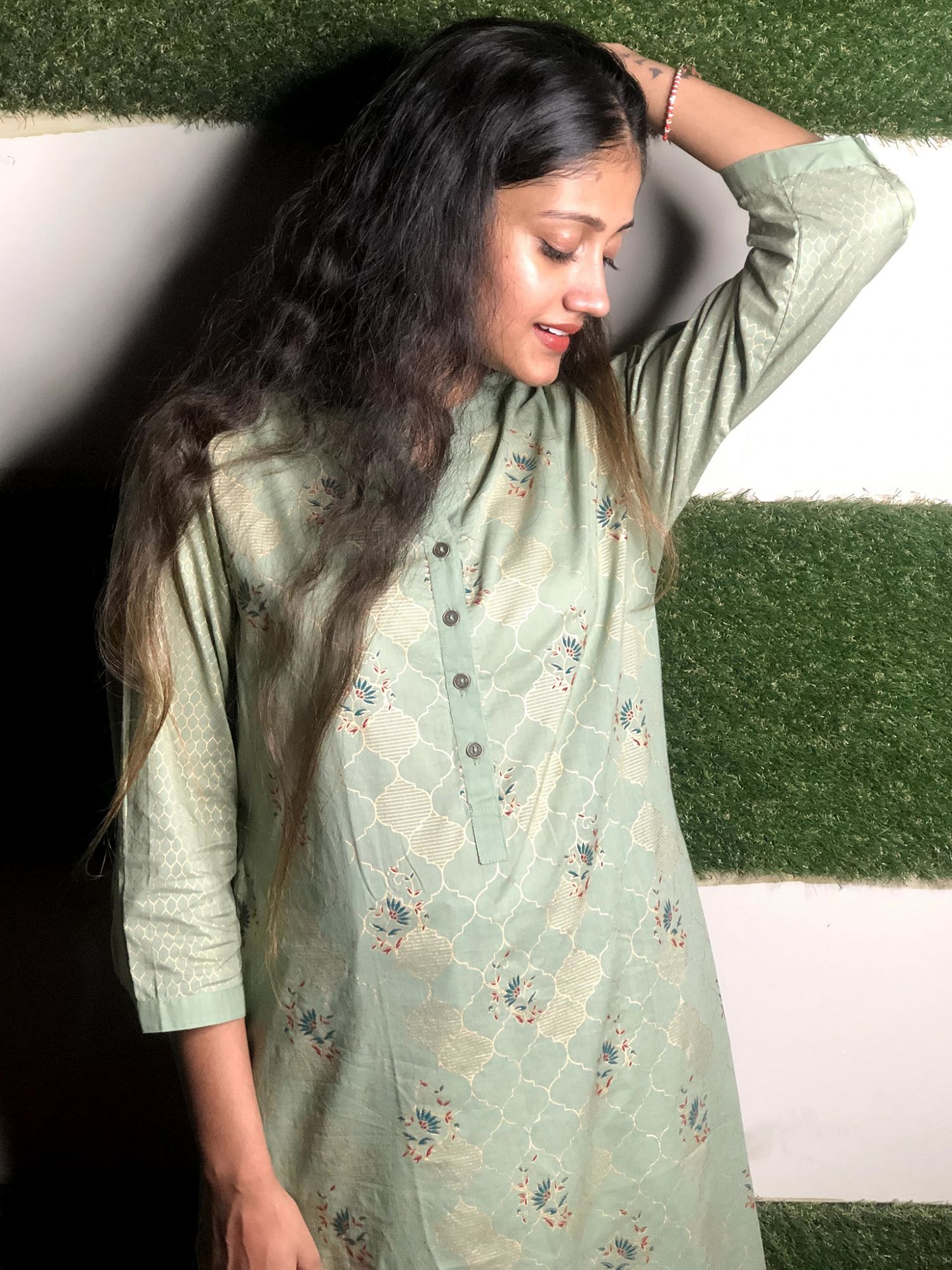 Khairiyat Pure Cotton Kurta Pant Set Pistachio Green