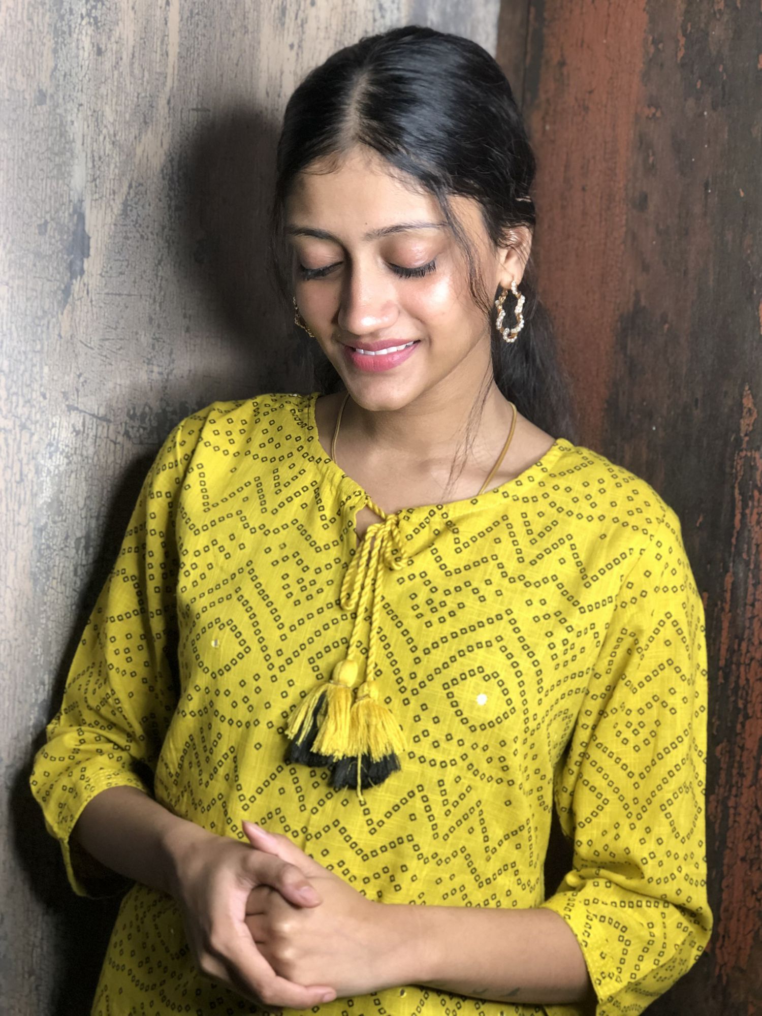 Khairiyat Pure Cotton Kurta Pant Set Yellow Green