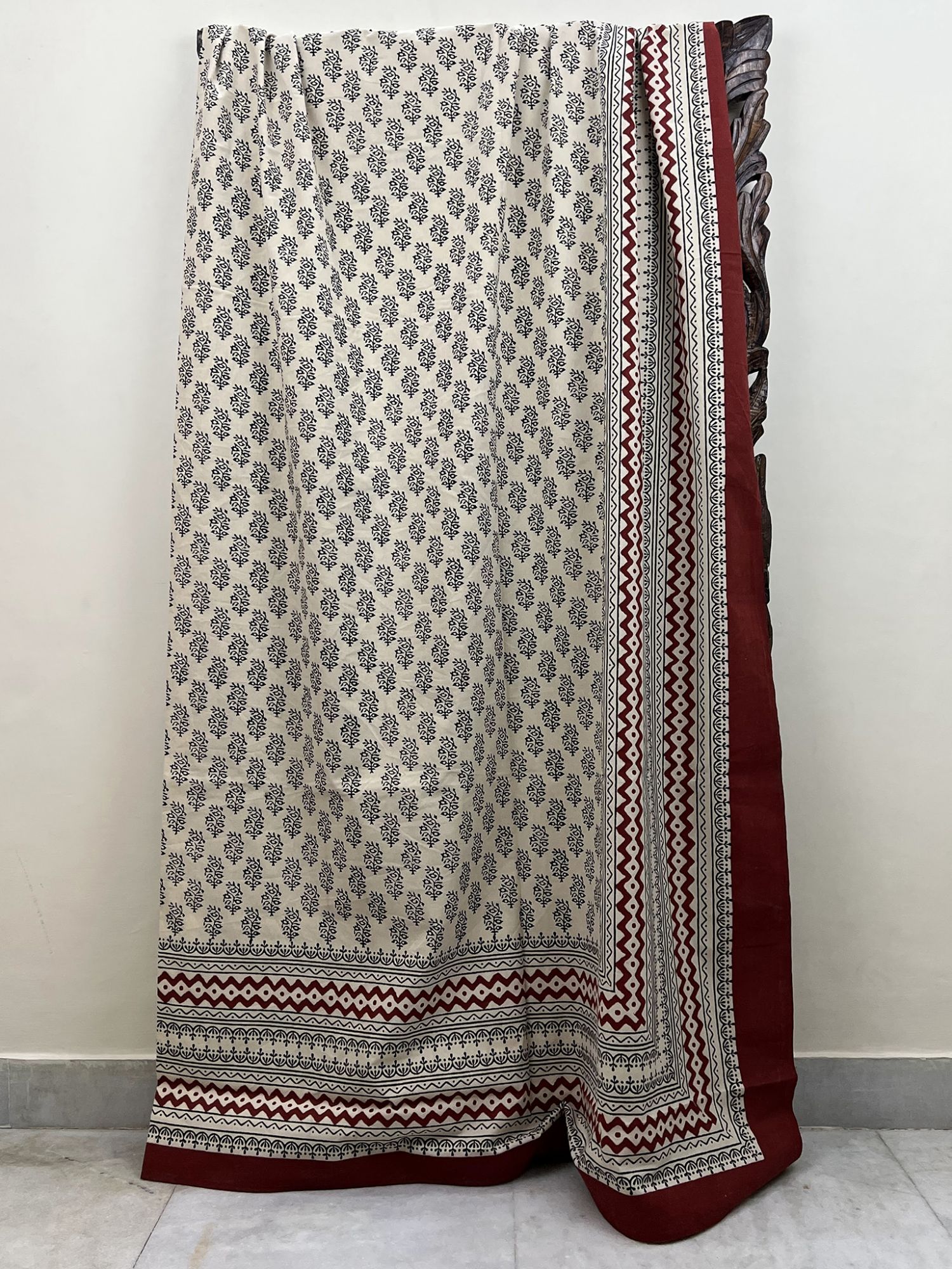 Malhar Pure Cotton Queen Size Bedsheet Bagru