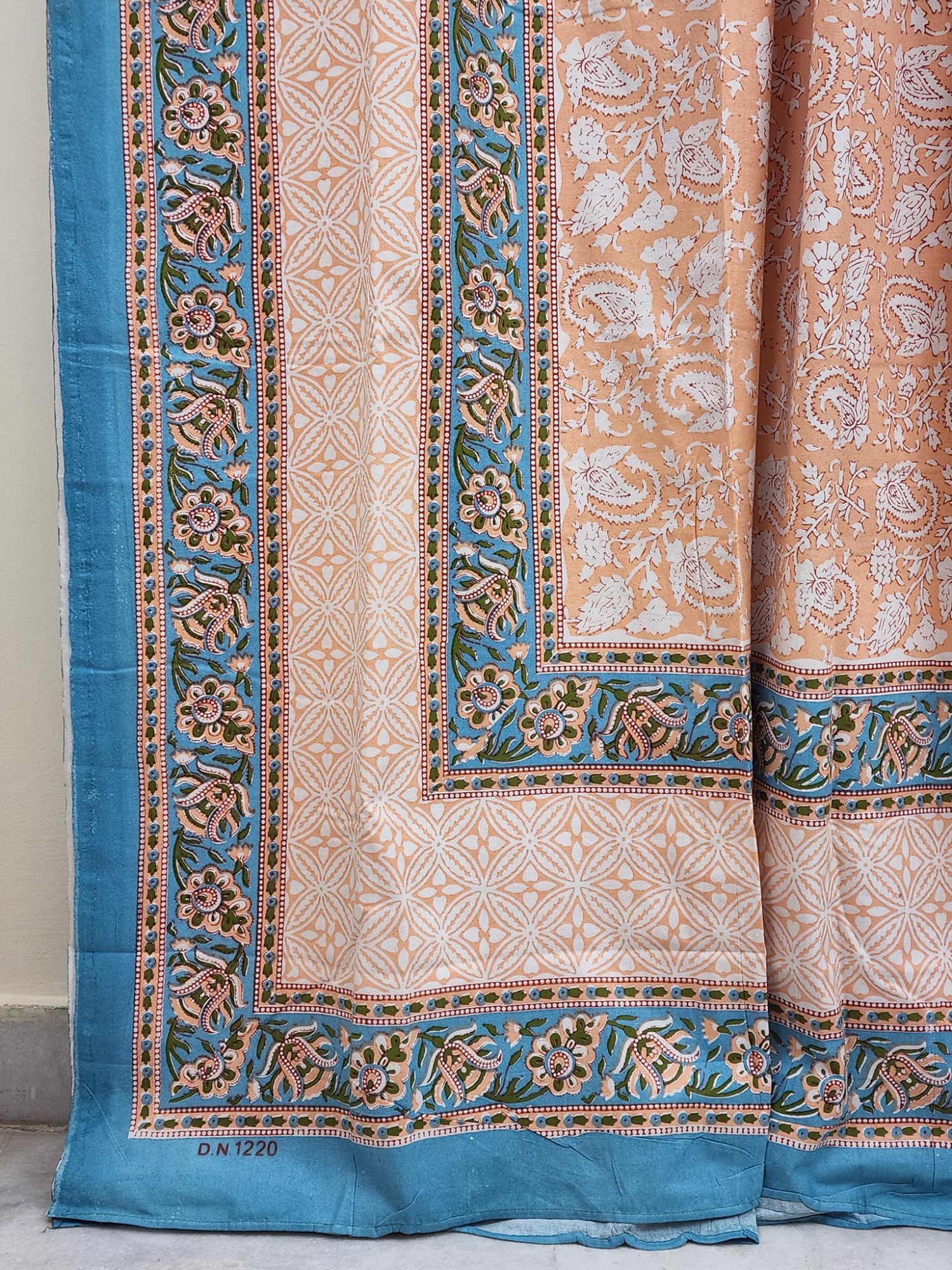 Mirzyaa Kesari Pure Cotton Queen Size Bedsheet