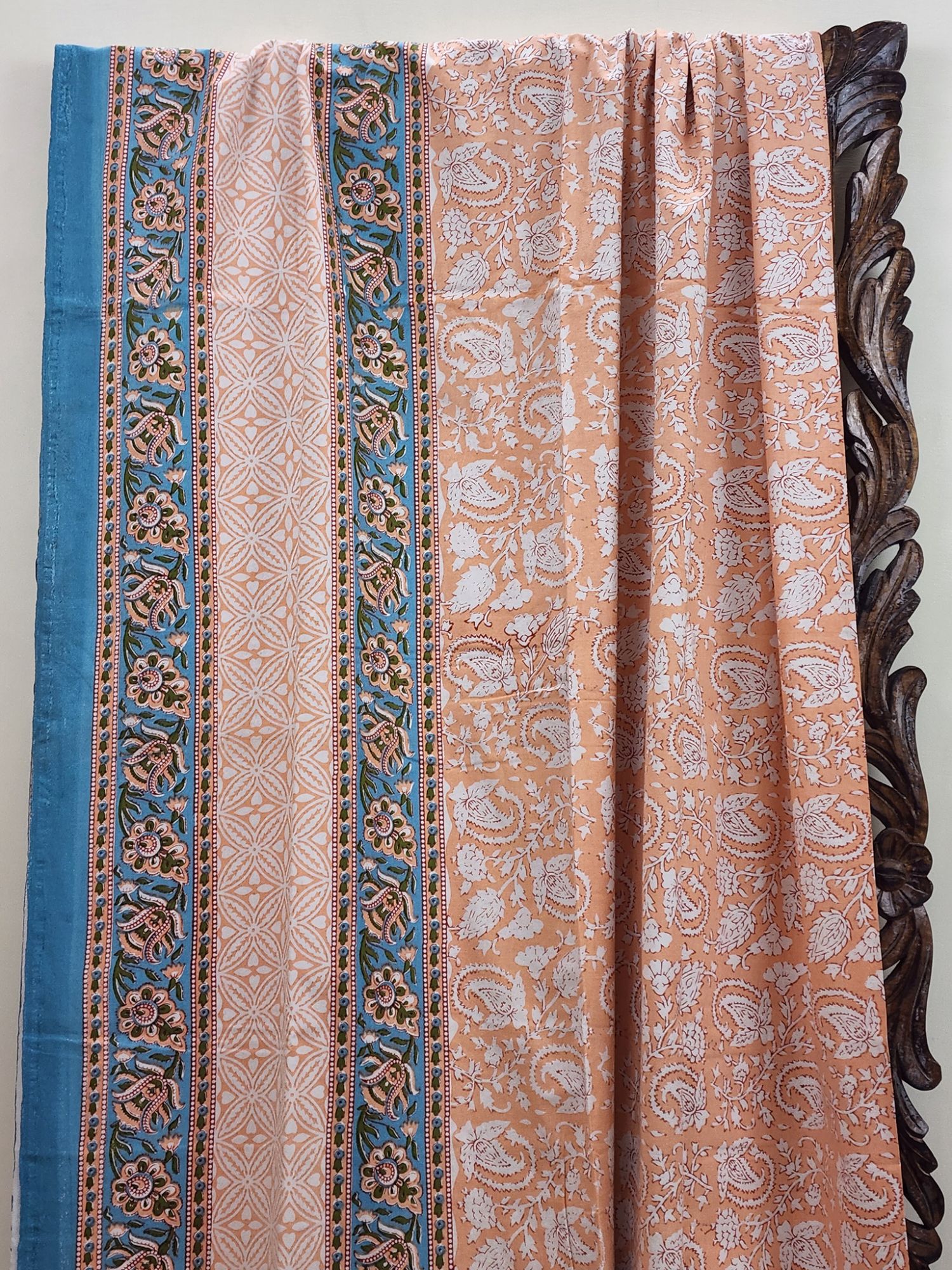 Mirzyaa Kesari Pure Cotton Queen Size Bedsheet