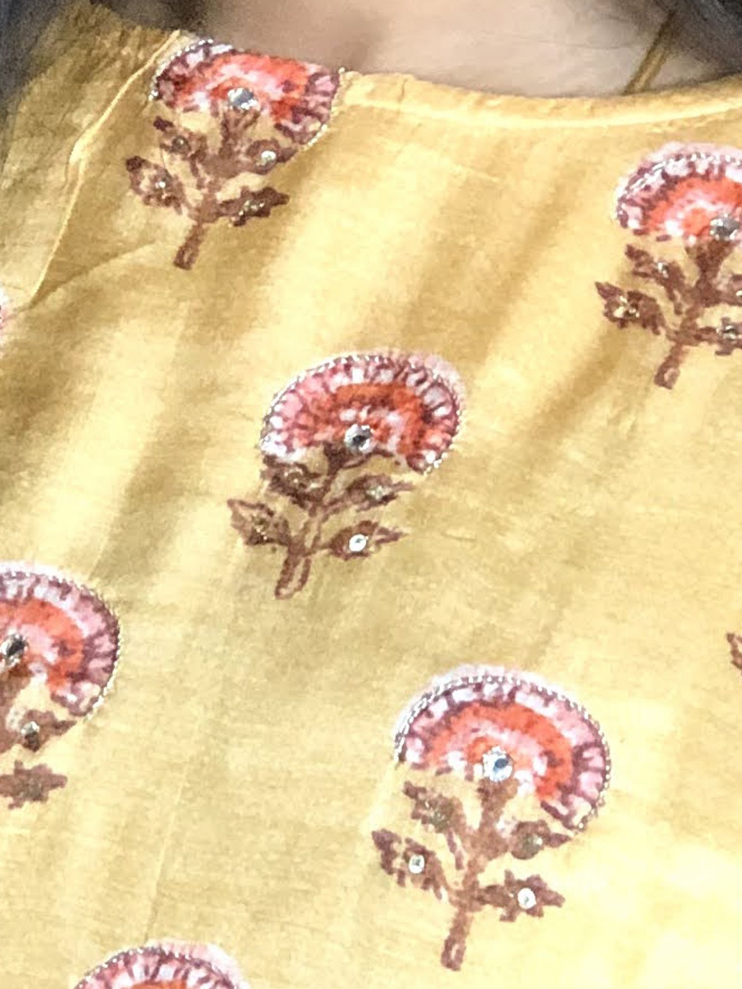 Zubeidaa Muslin Silk Kurta Pant Set Yellow