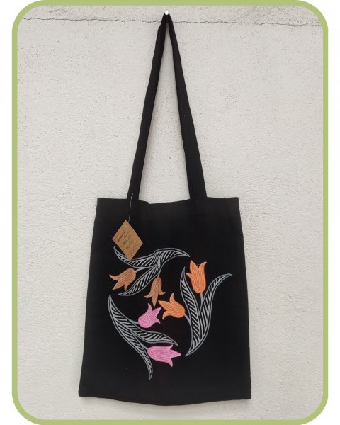 Pure Cotton handbags with  embroidery