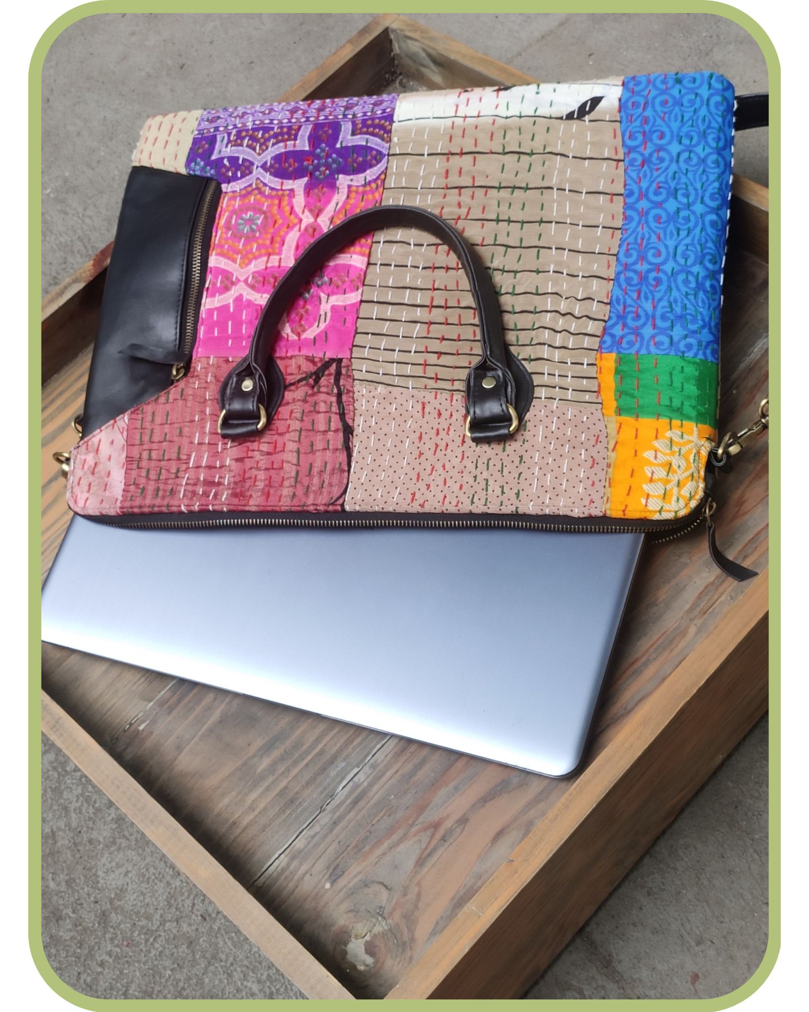 Kantha Embroidery Laptop Bag