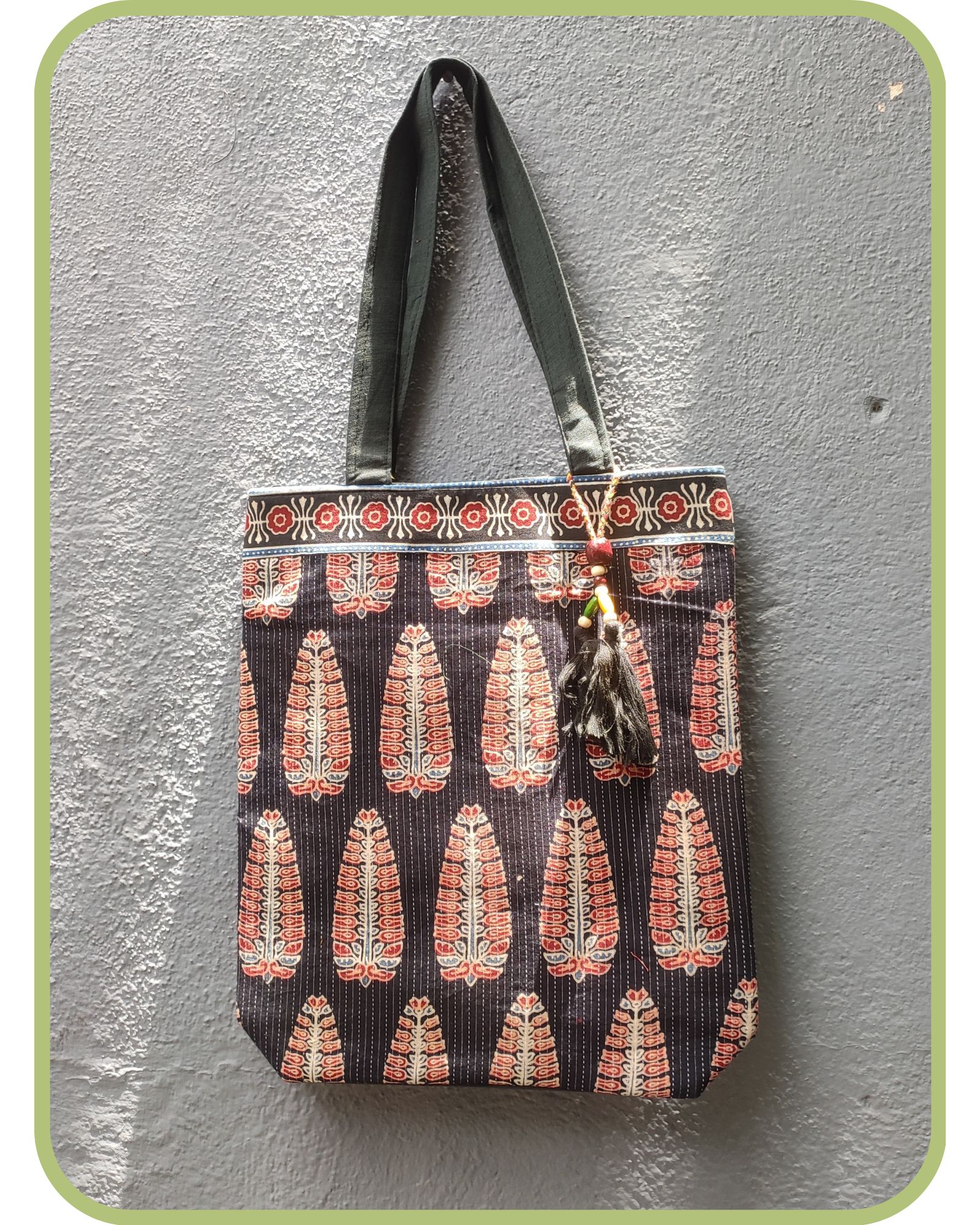 Ajrakh tote bag