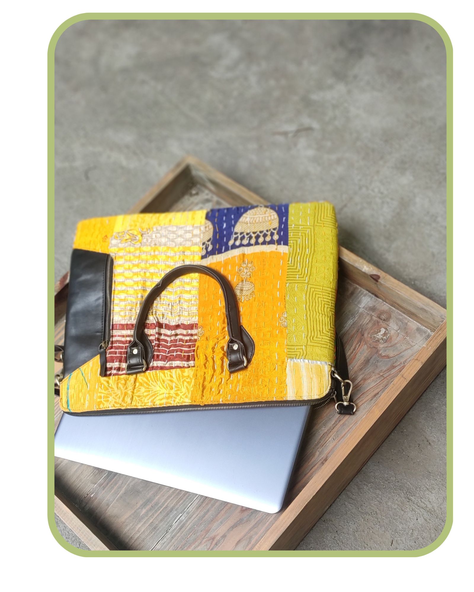 Kantha Embroidery Laptop Bag