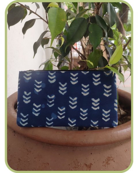 Indigo hand purse