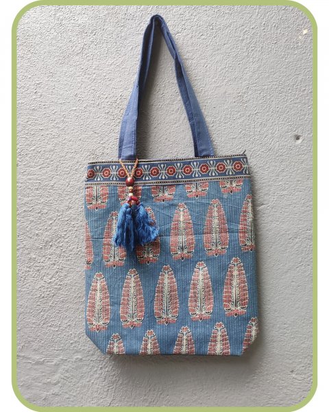 Ajrakh tote bag