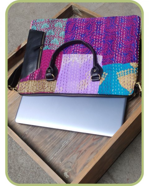 Kantha Embroidery Laptop Bag