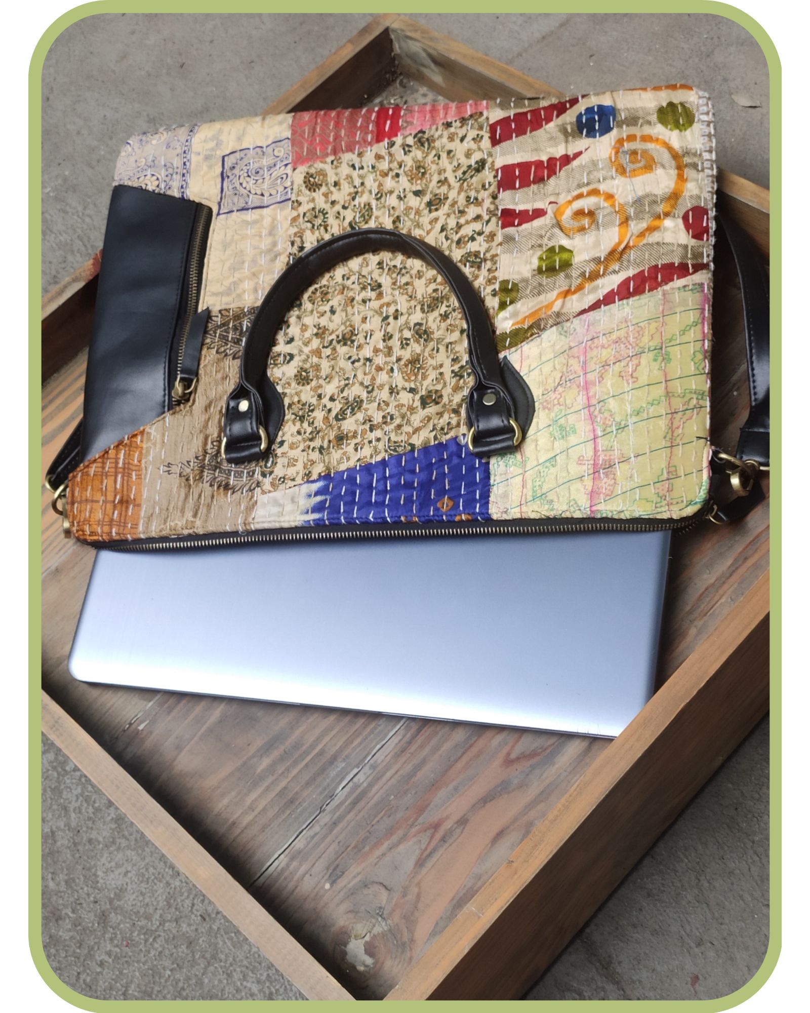 Kantha Embroidery Laptop Bag