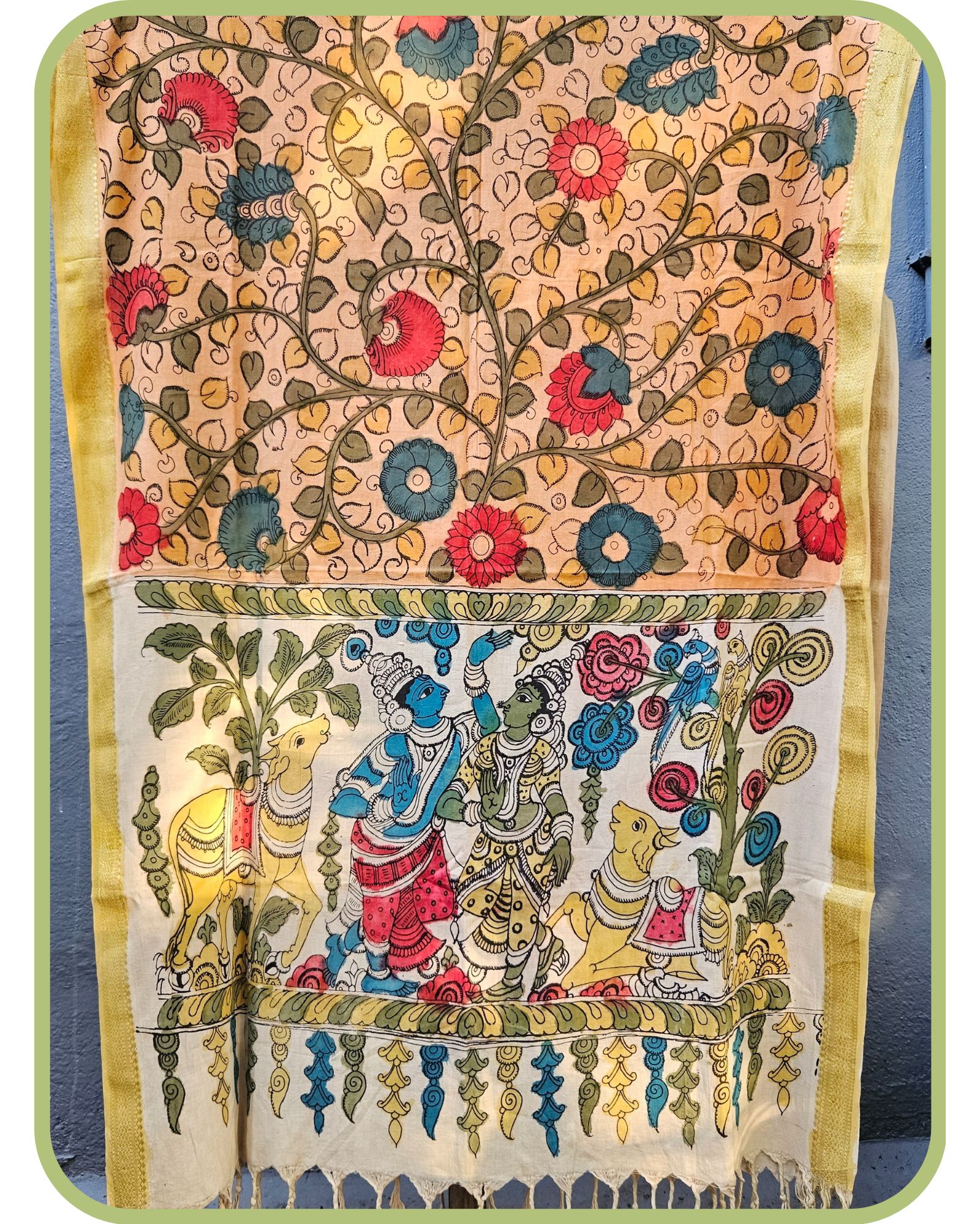 Silk Kalamkari Dupatta